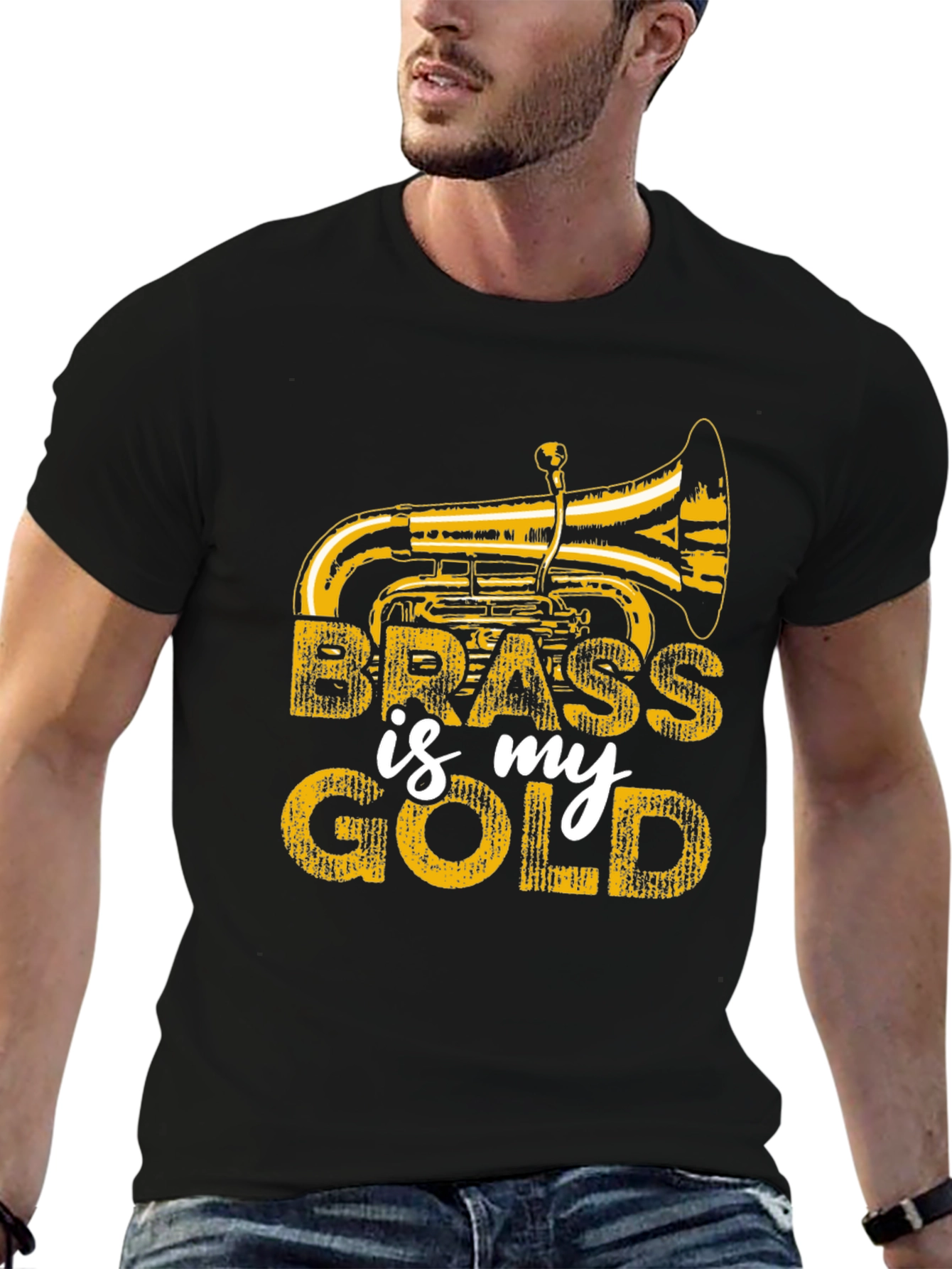 Black Brass is My Gold Tuba Player T-Shirt view 6
