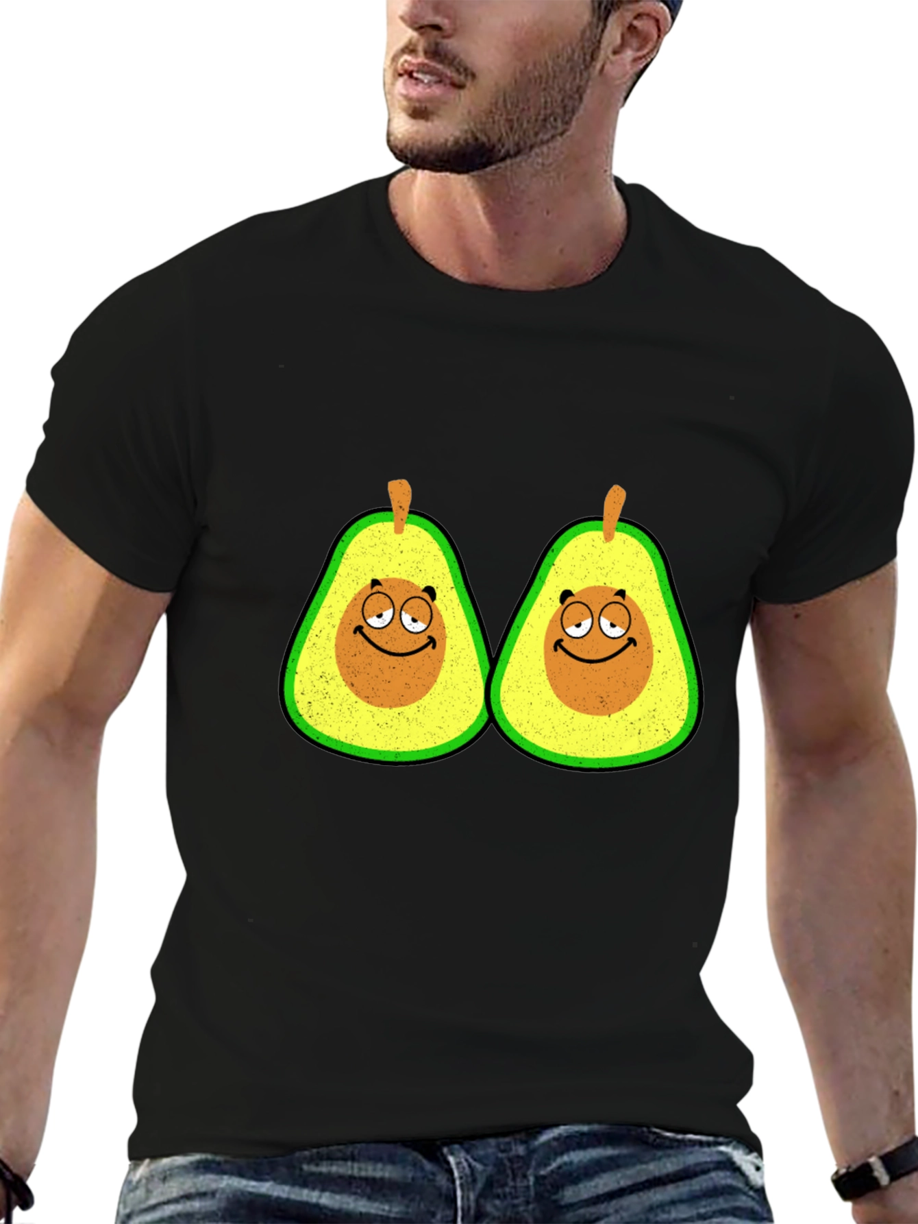 Black Avocado Graphic T-Shirt - Funny Fruit Tee view 6
