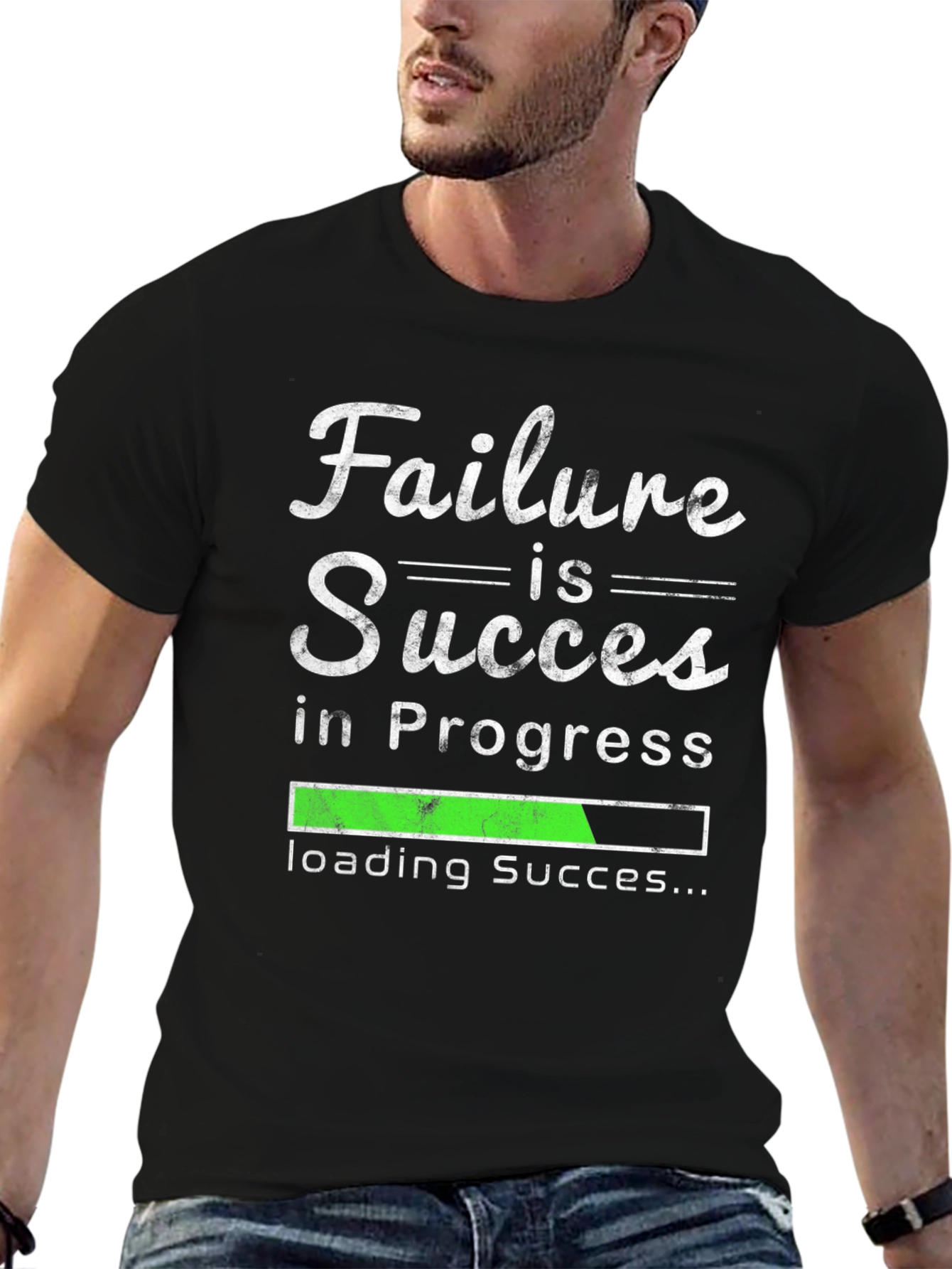 Black Failure is Success in Progress T-Shirt view 6