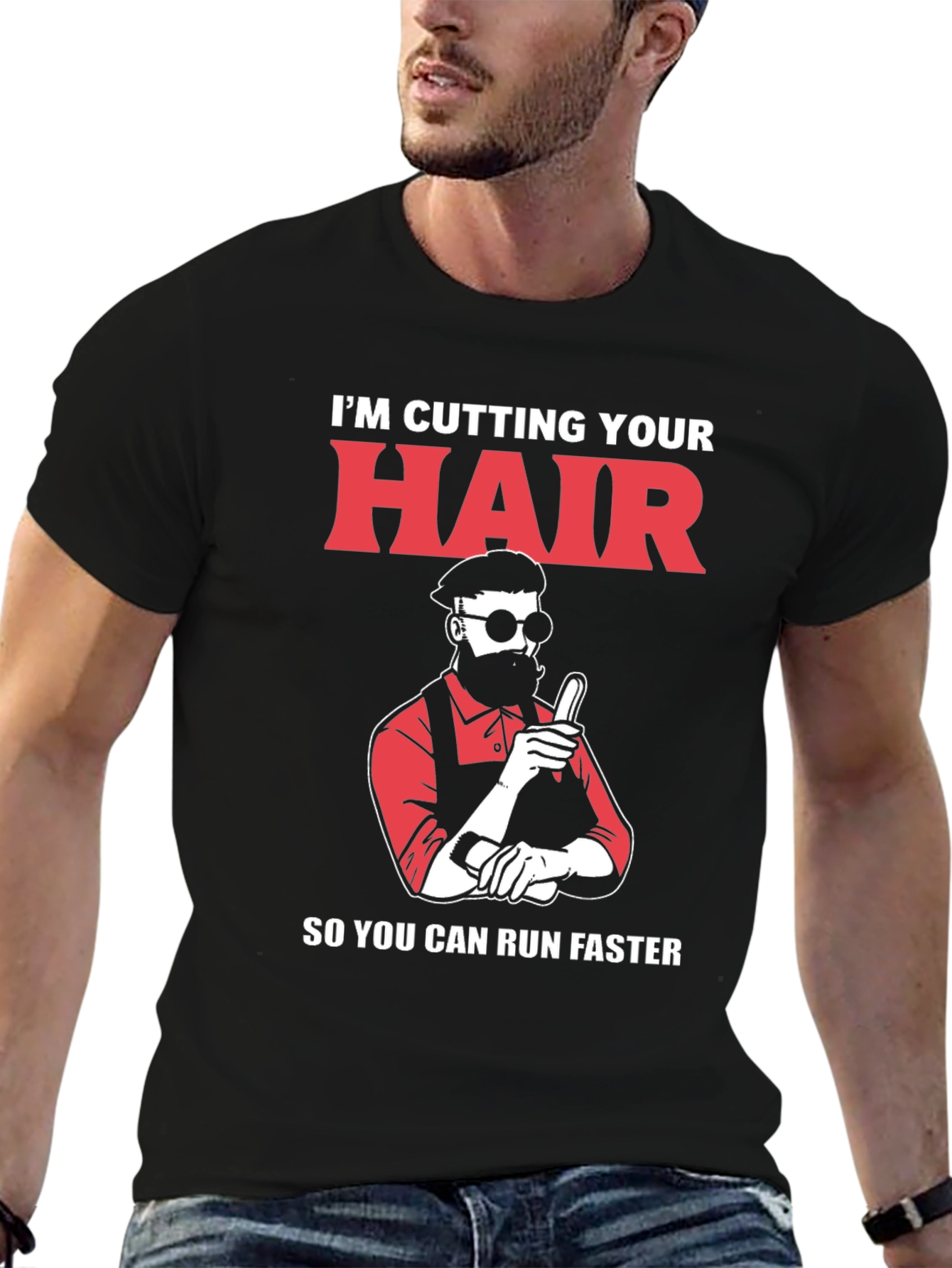 Black I'm Cutting Your Hair T-Shirt view 6