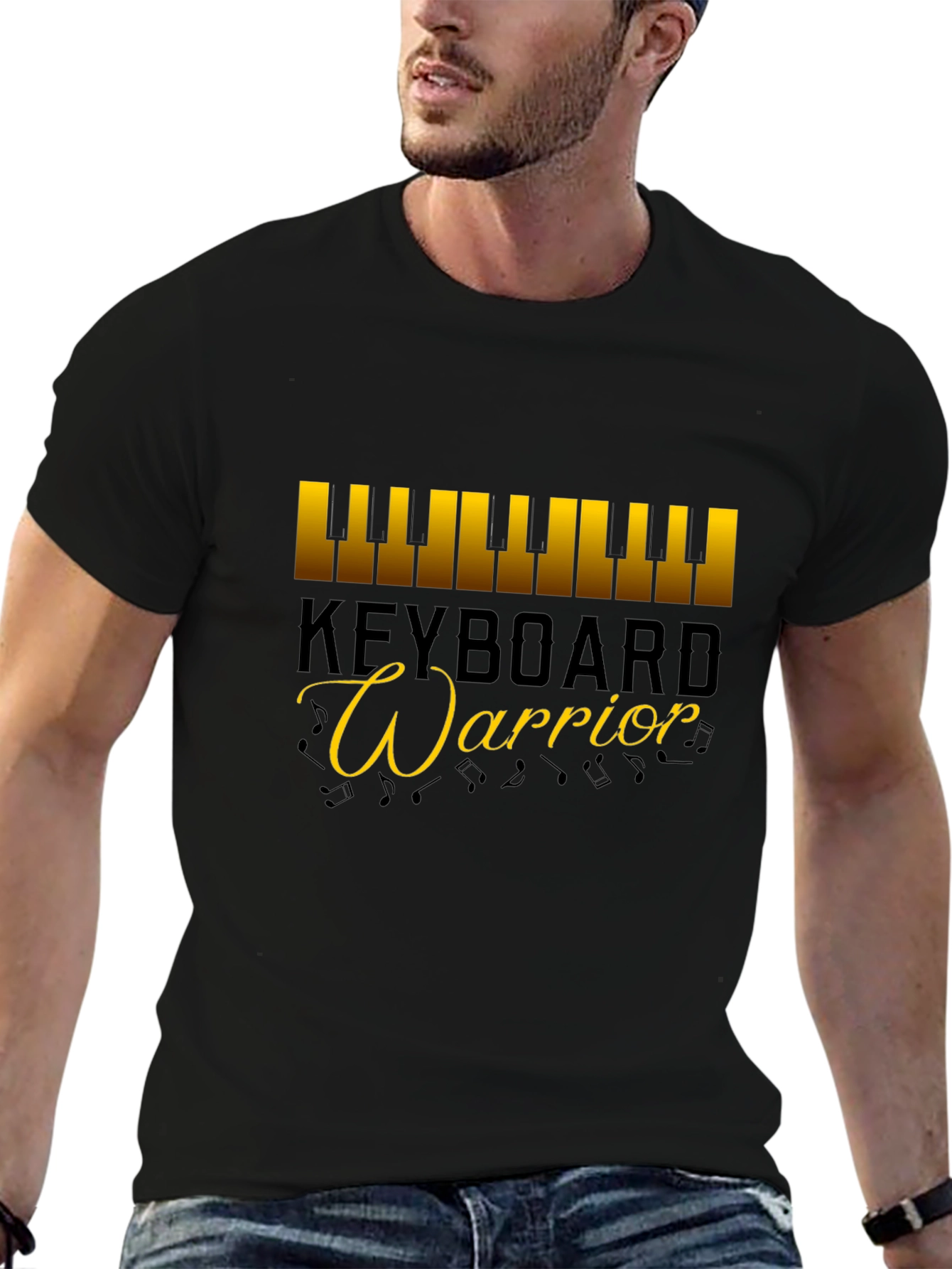 Black Keyboard Warrior Graphic Tee view 6