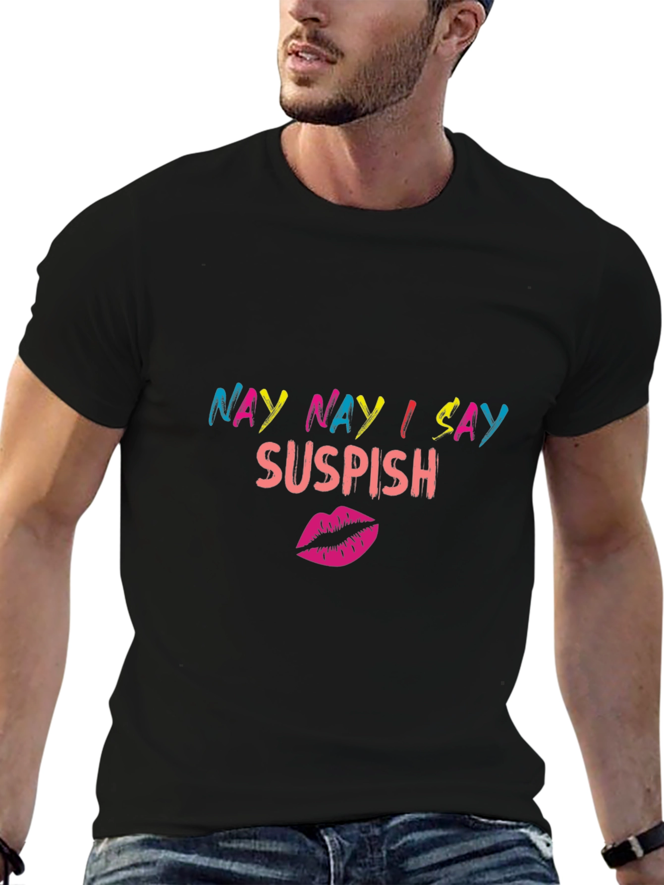 Black Nay Nay I Say Suspish Graphic T-Shirt view 6