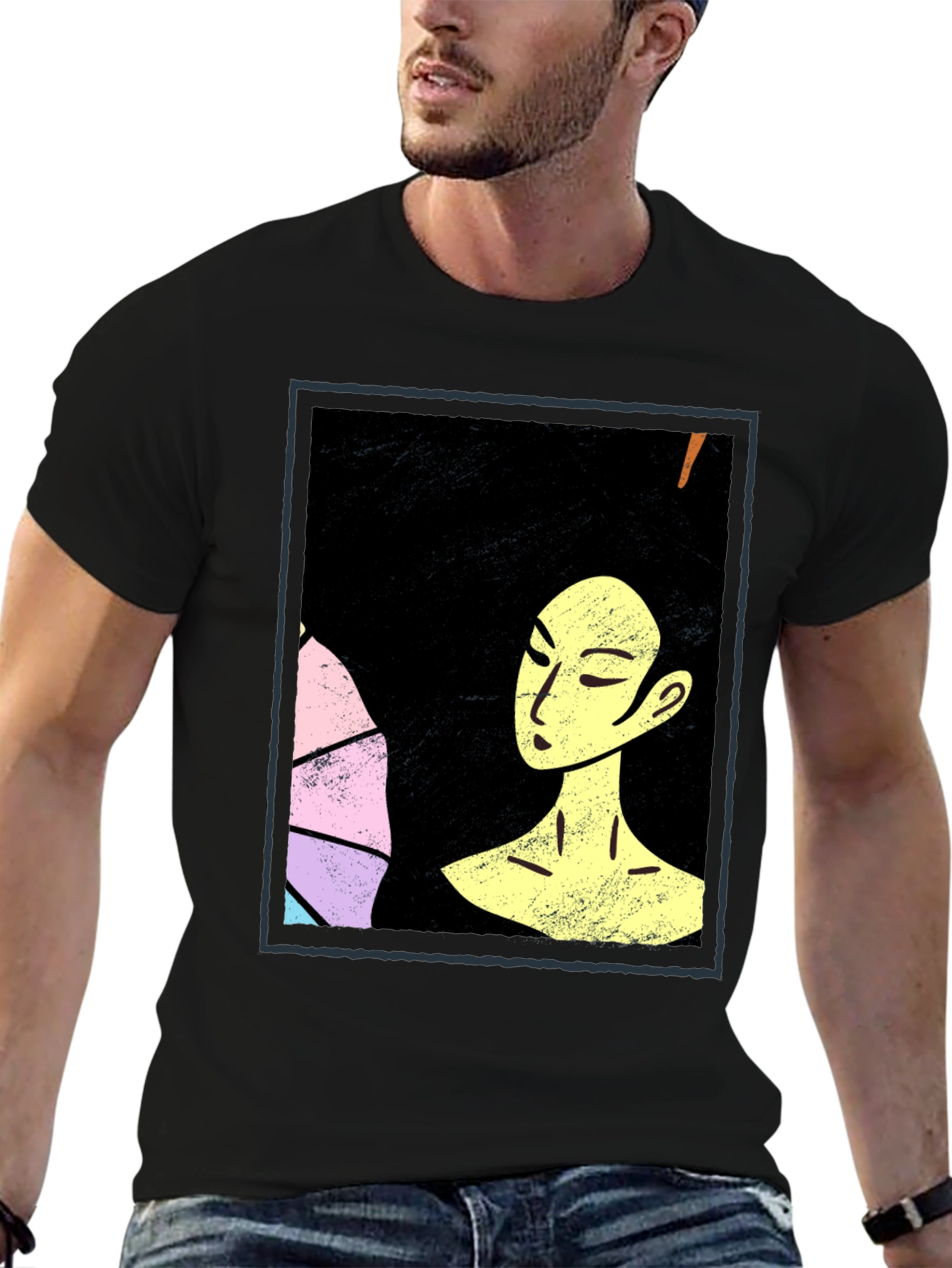 Black Artistic Afro Woman Graphic Tee view 6