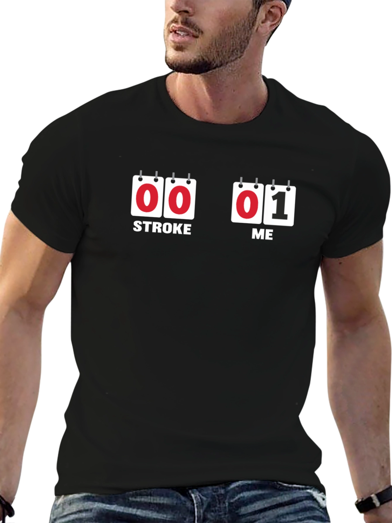 Black Stroke Me T-Shirt - Funny Novelty Tee view 6
