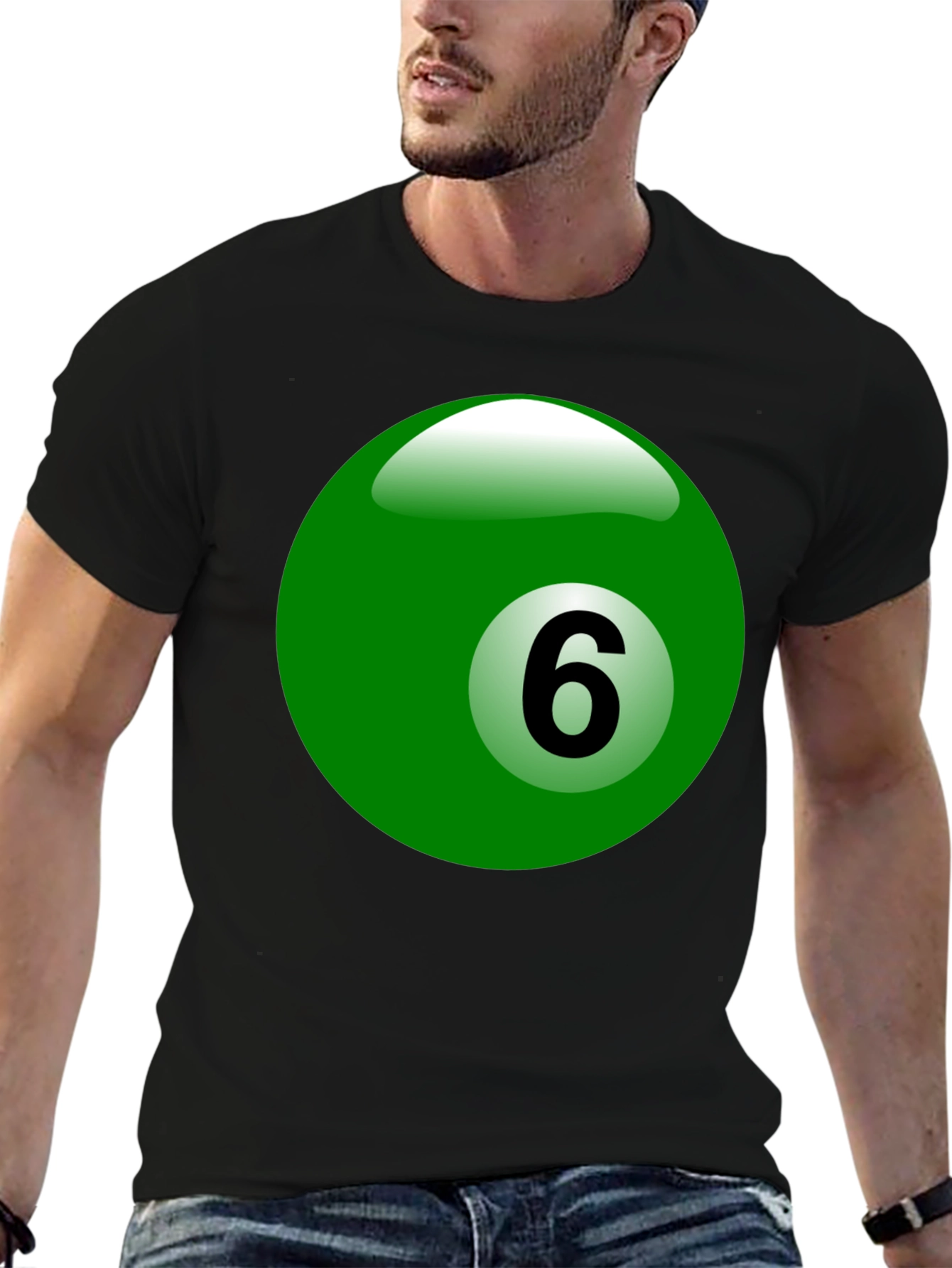 Lucky Number 6 Billiard Ball Graphic Tee - 6