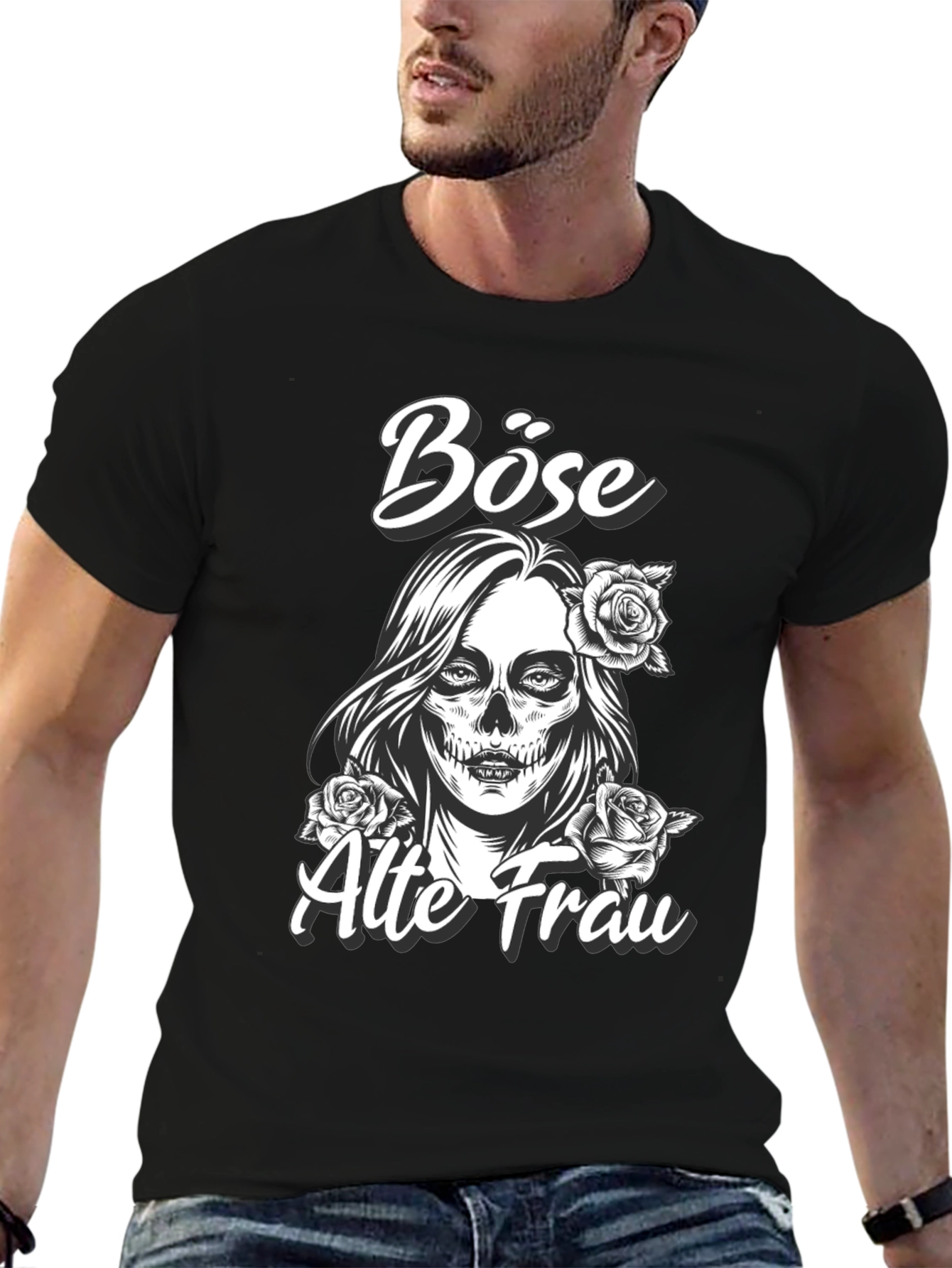 Black Böse Alte Frau Graphic Tee view 6