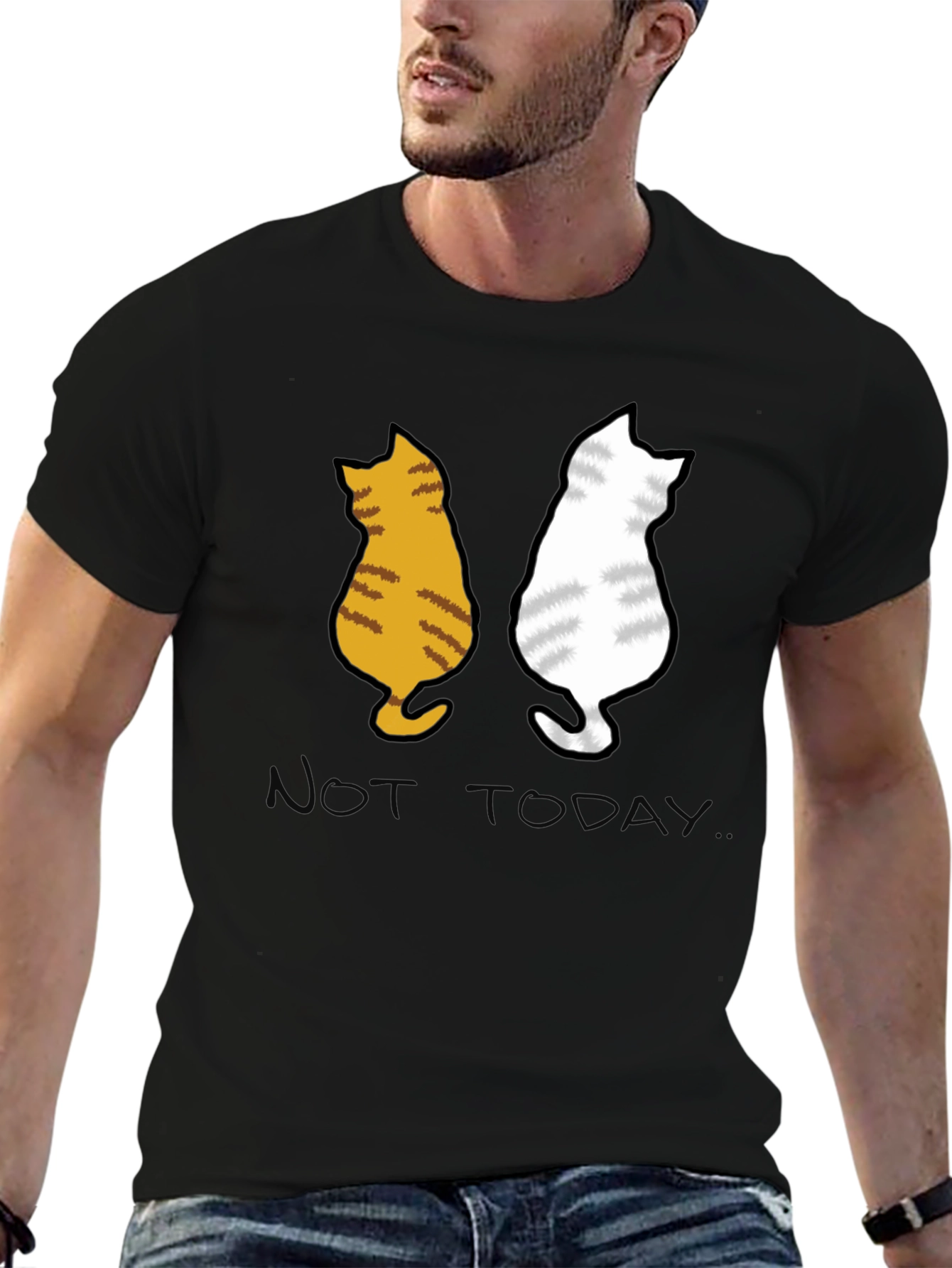Black Two Cats 'Not Today' Graphic Tee view 6