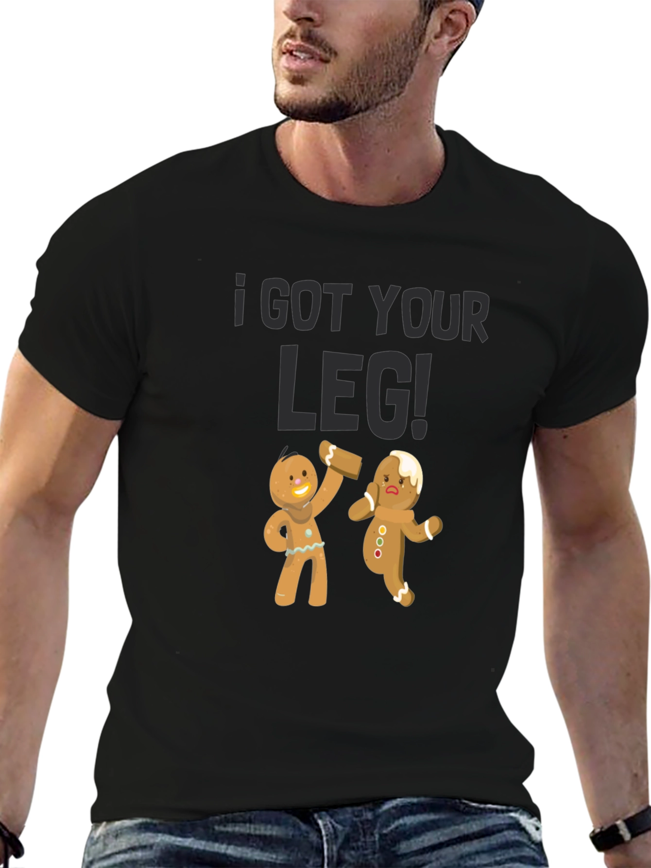 Black Gingerbread Man "I Got Your Leg" T-Shirt view 6