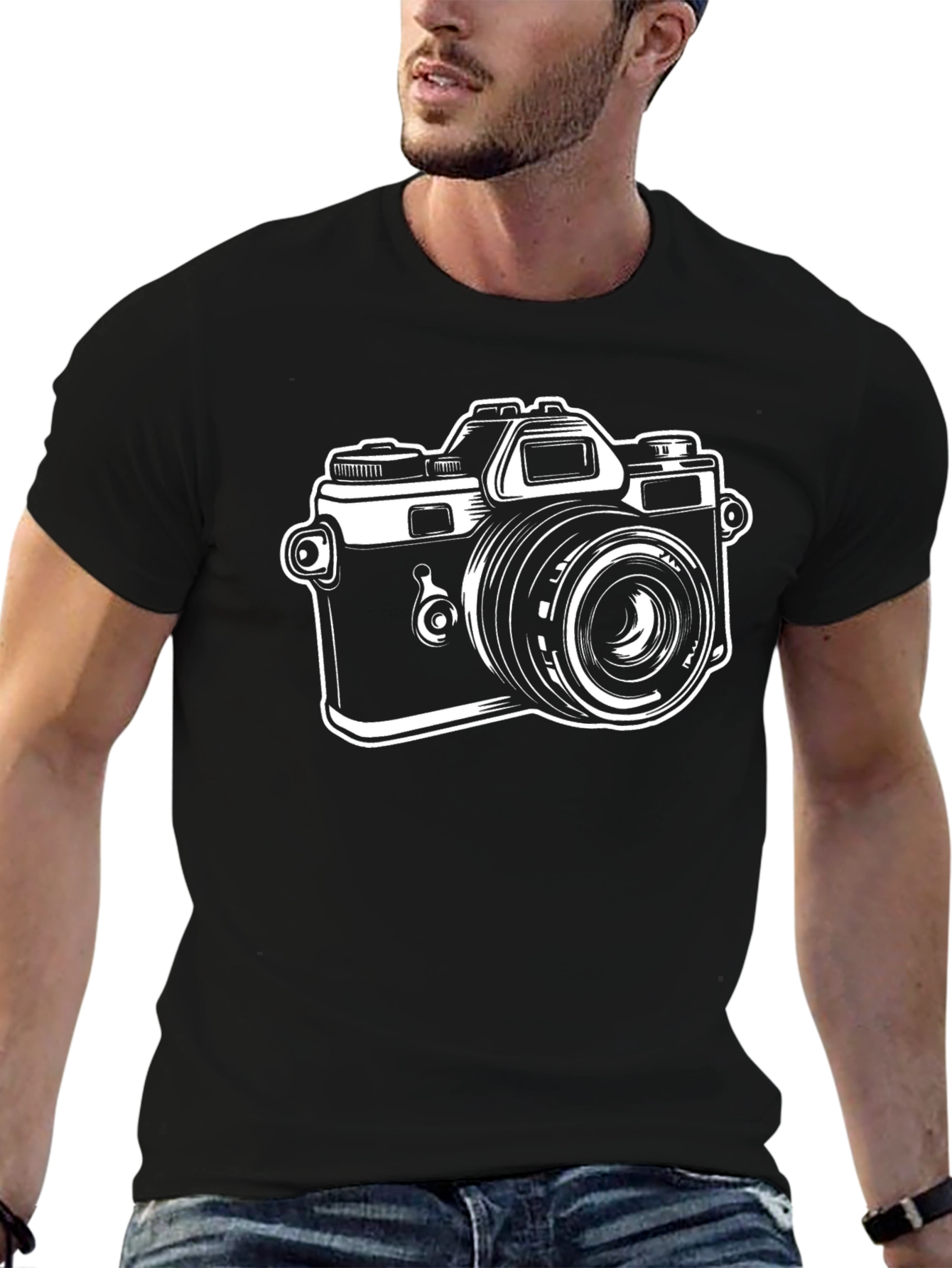 Retro Camera Graphic Tee - Classic Black T-Shirt - 6