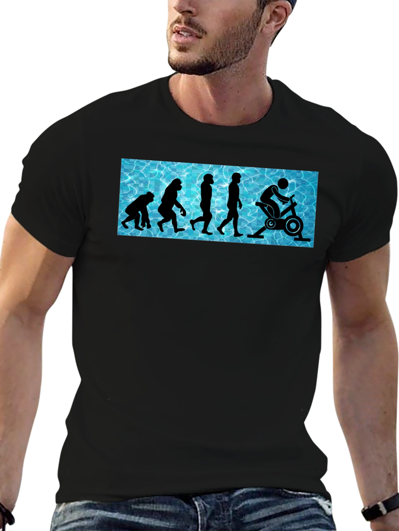 Black Evolution of Fitness T-Shirt - Funny Gym Workout Tee view 6