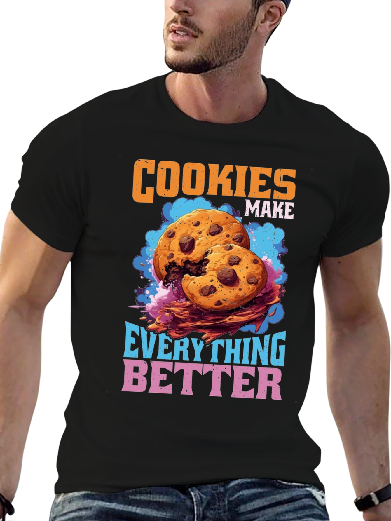 Black Cookies Make Everything Better Graphic T-Shirt view 6