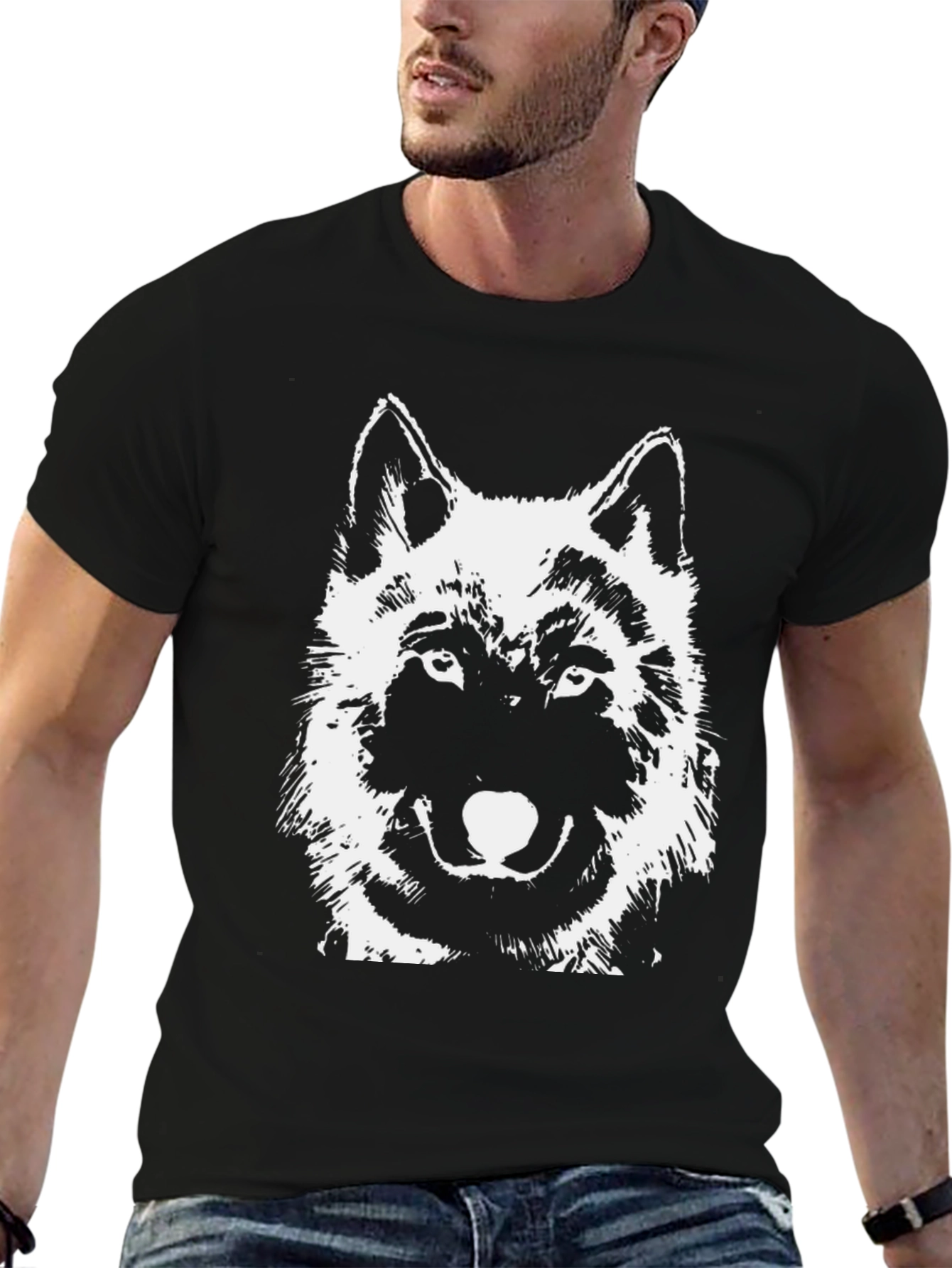 Black Black Wolf Graphic T-Shirt view 6