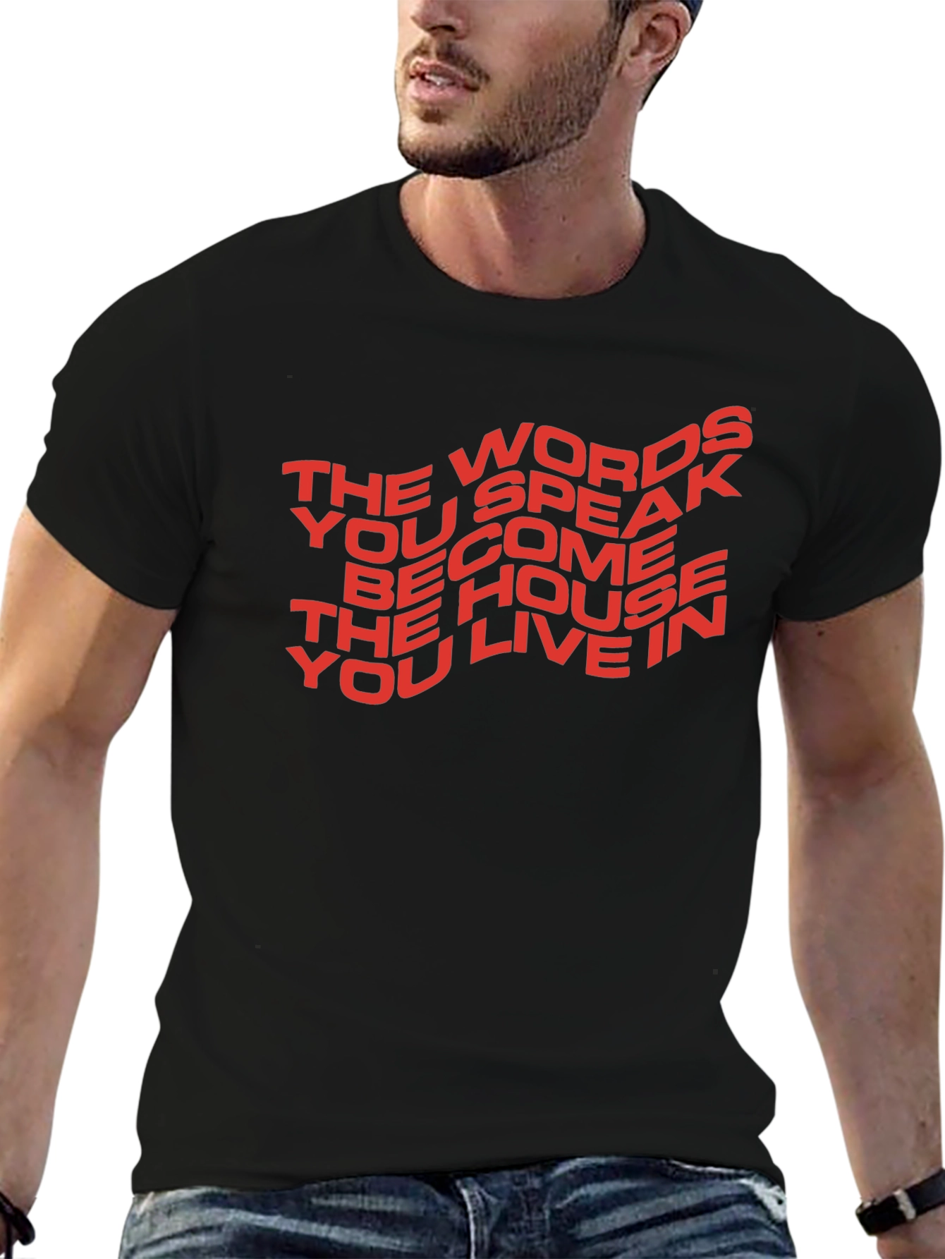 Black Motivational T-Shirt: The Words You Speak view 6