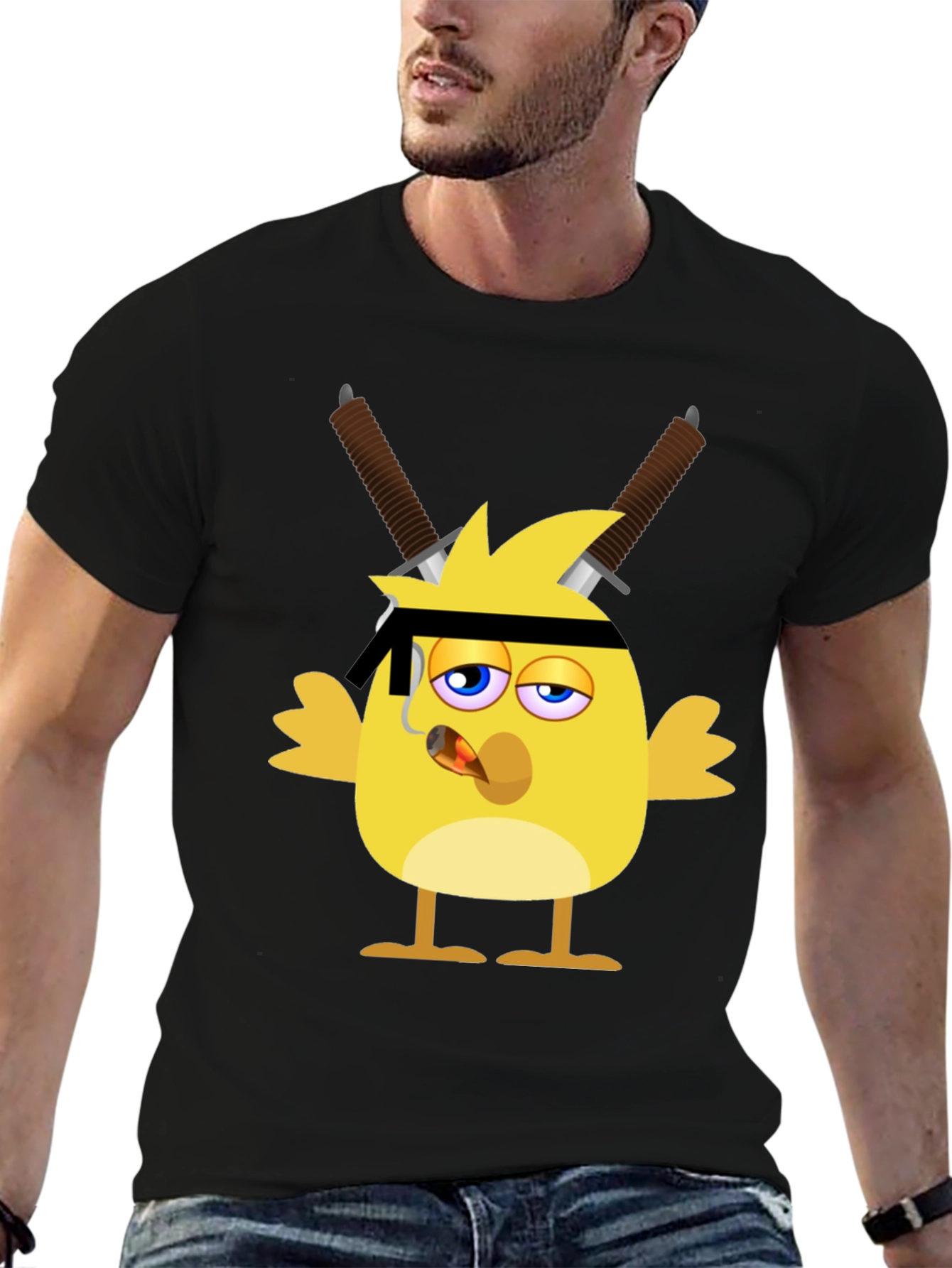 Black Ninja Chick Graphic T-Shirt - Black view 6