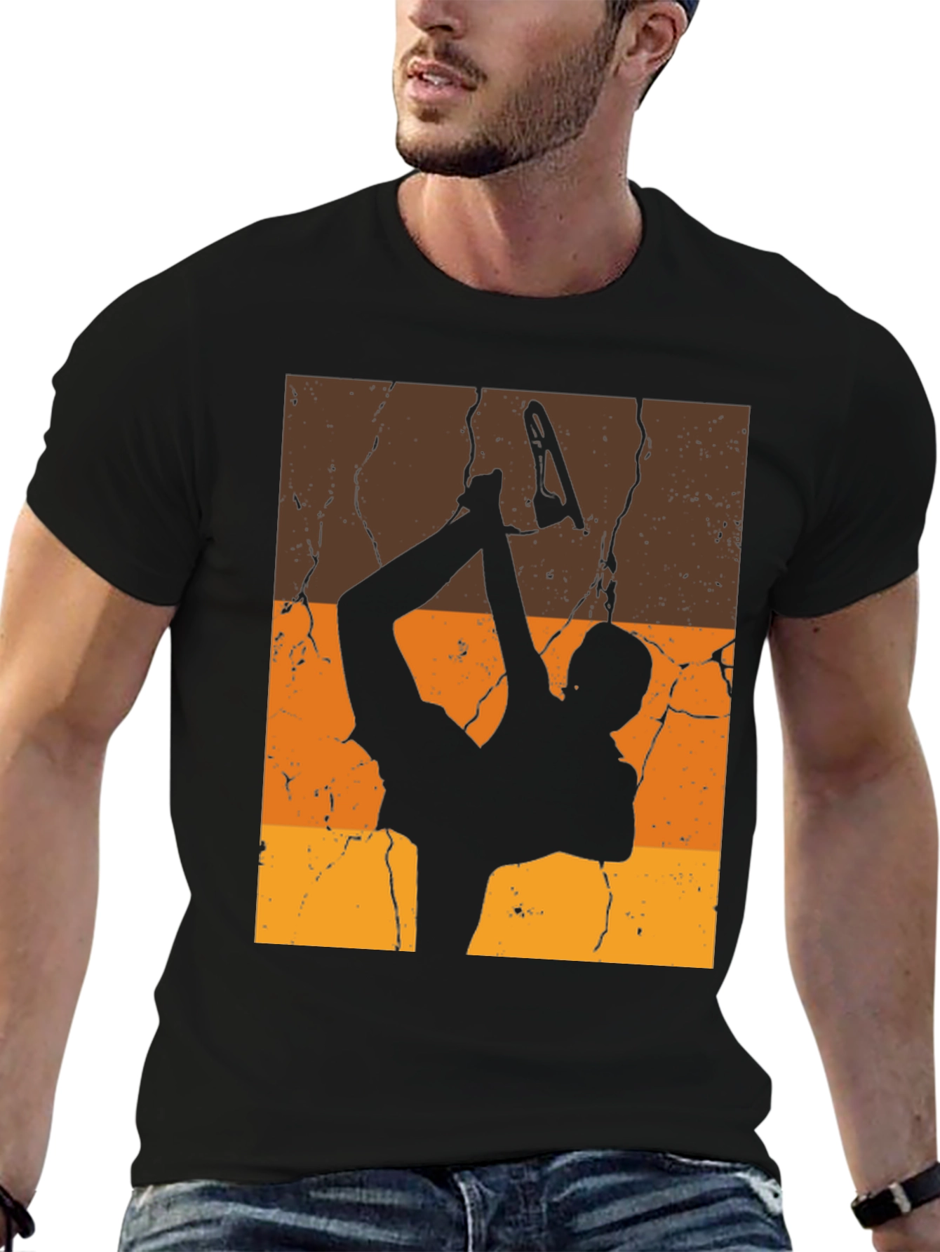 Black Retro Figure Skating T-Shirt view 6