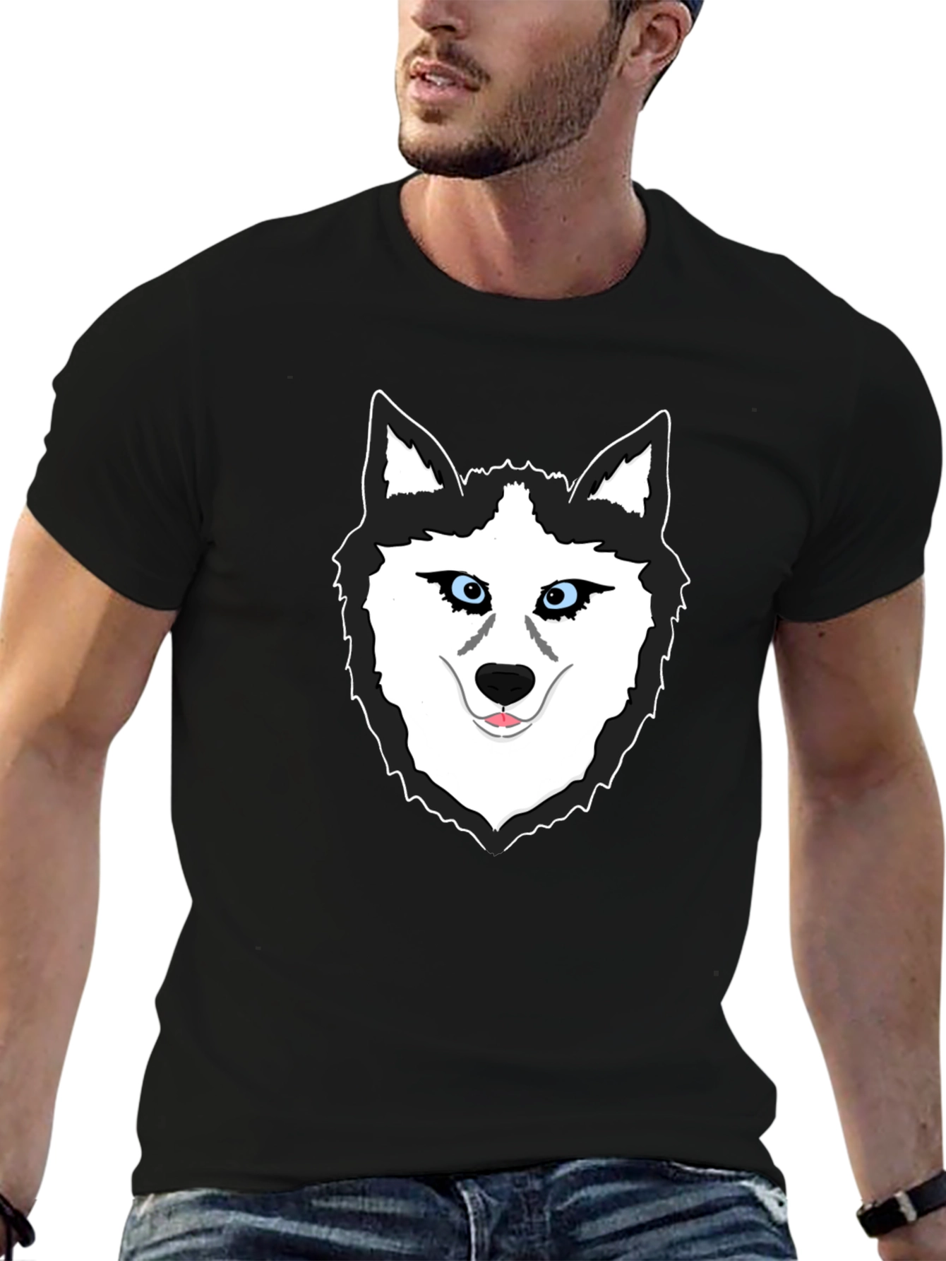 Black Cool Husky Graphic T-Shirt - Black view 6