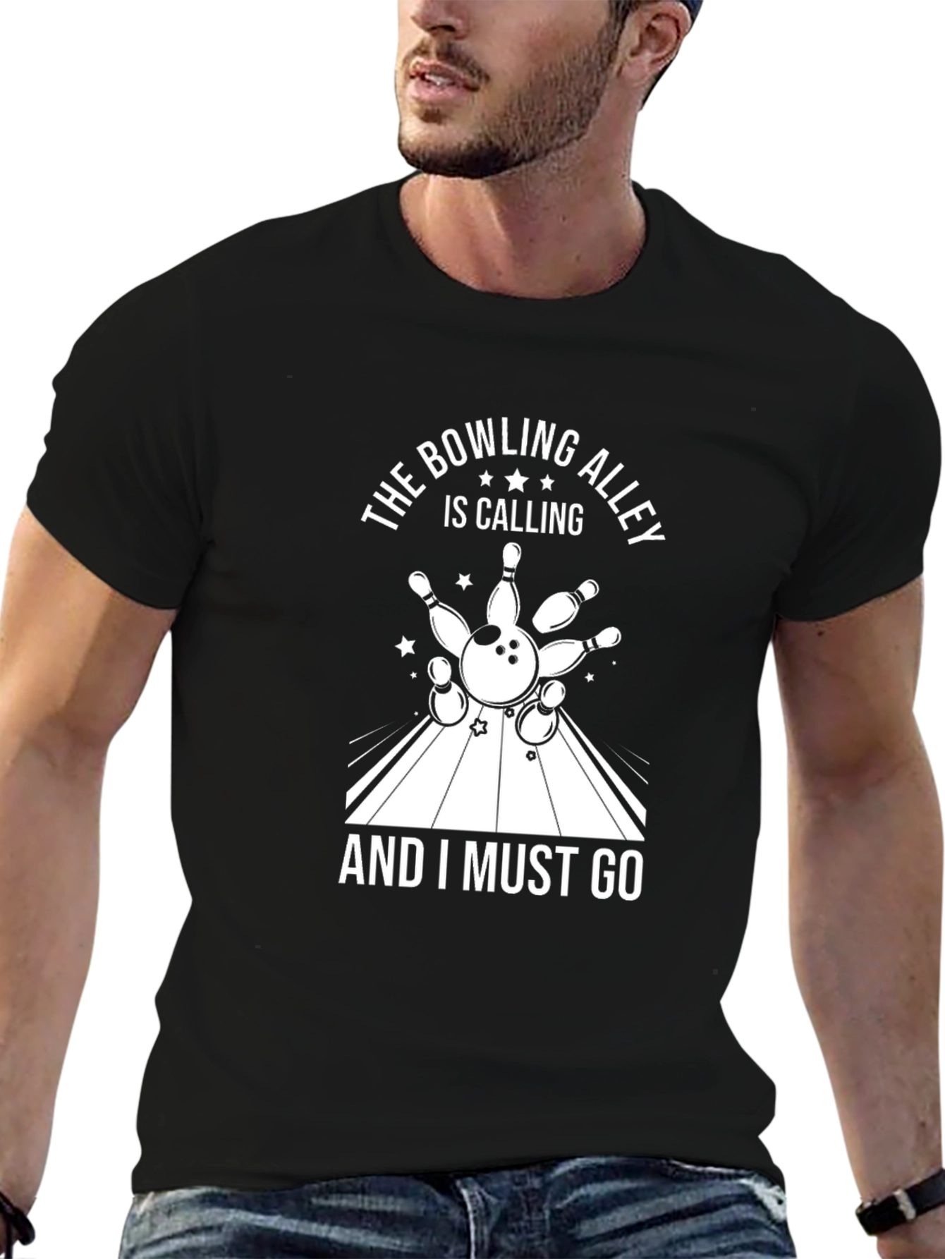 Black Bowling Alley Calling T-Shirt view 6