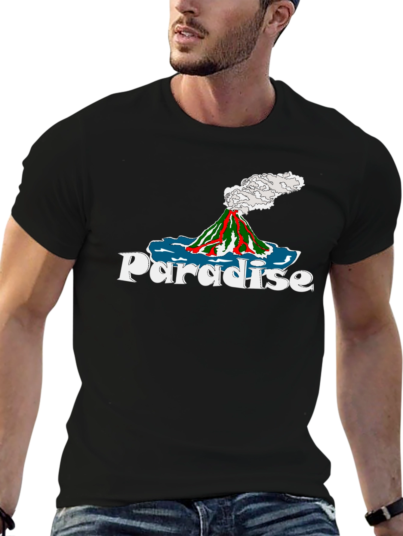 Black Paradise Volcano Graphic Tee - Island Style view 6