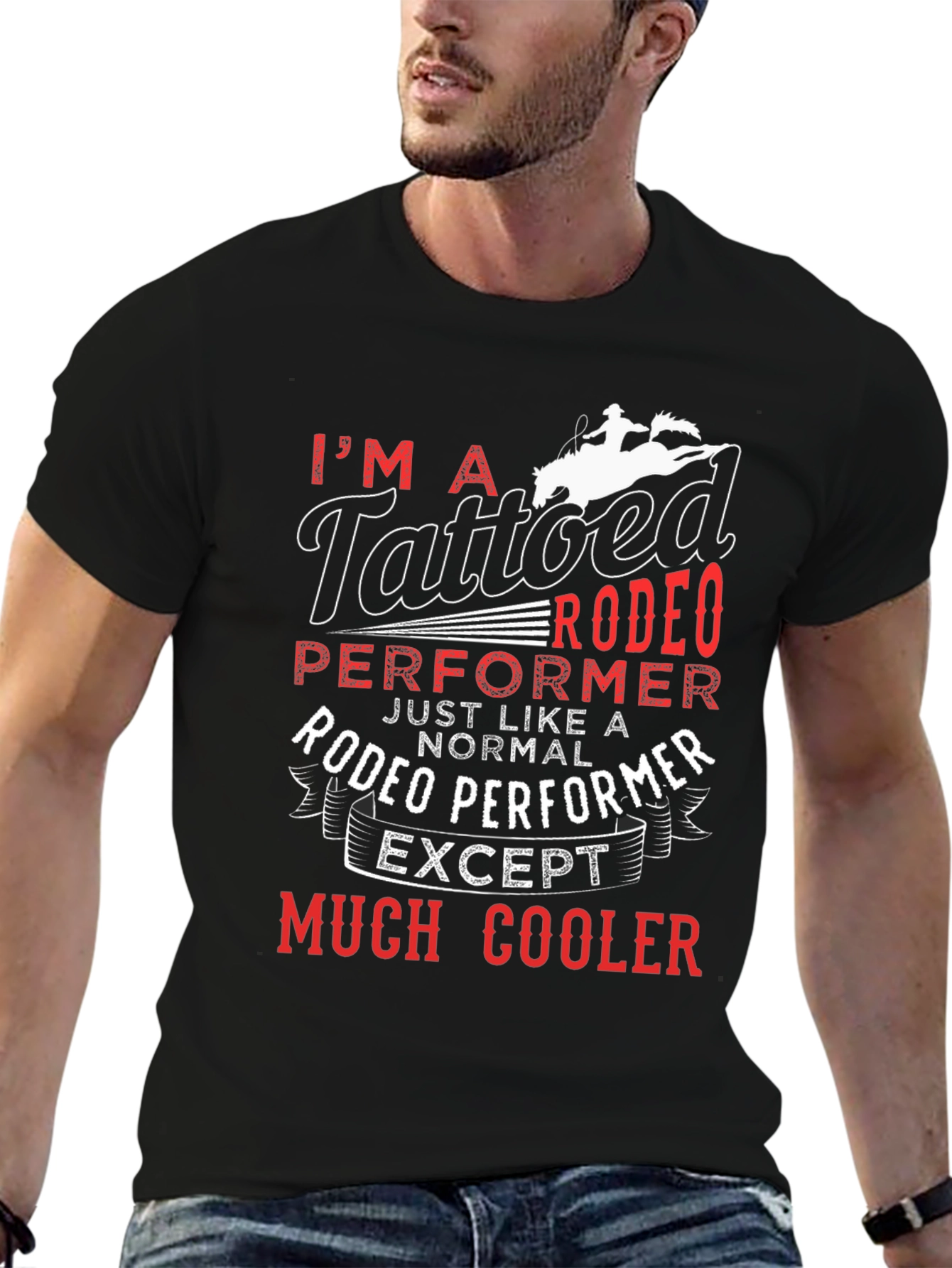 Black Tattooed Rodeo Performer Graphic Tee view 6