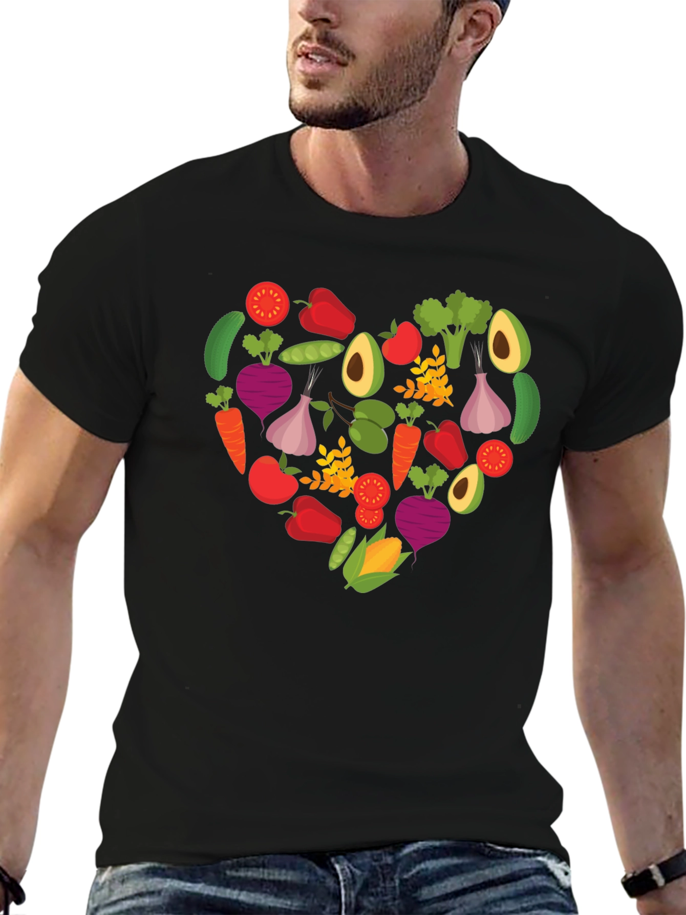 Vegan Heart T-Shirt - Love Veggies! - 6