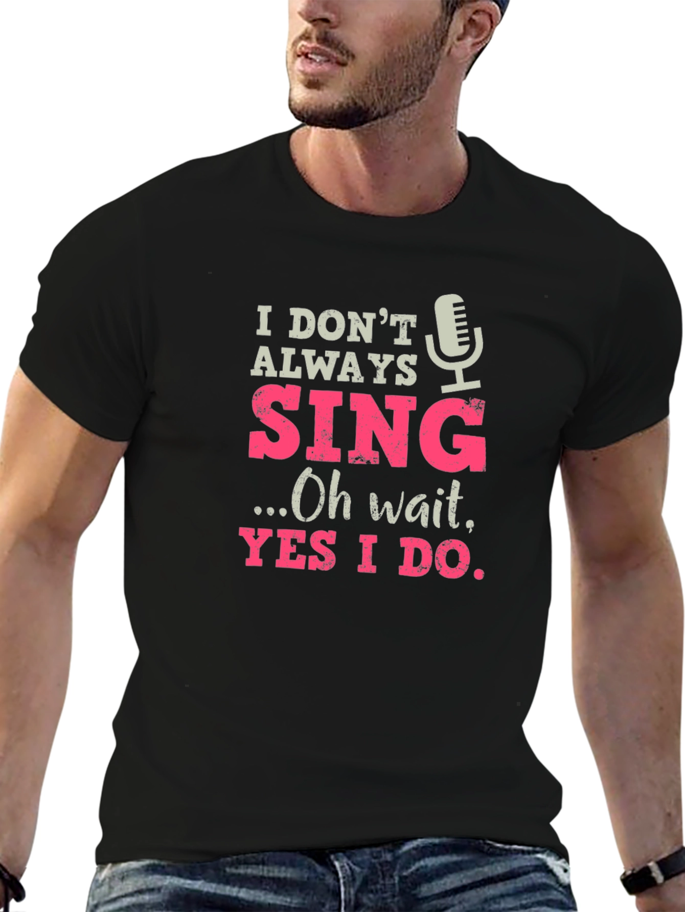 Black Singing Lover T-Shirt - Funny Singer Tee view 6