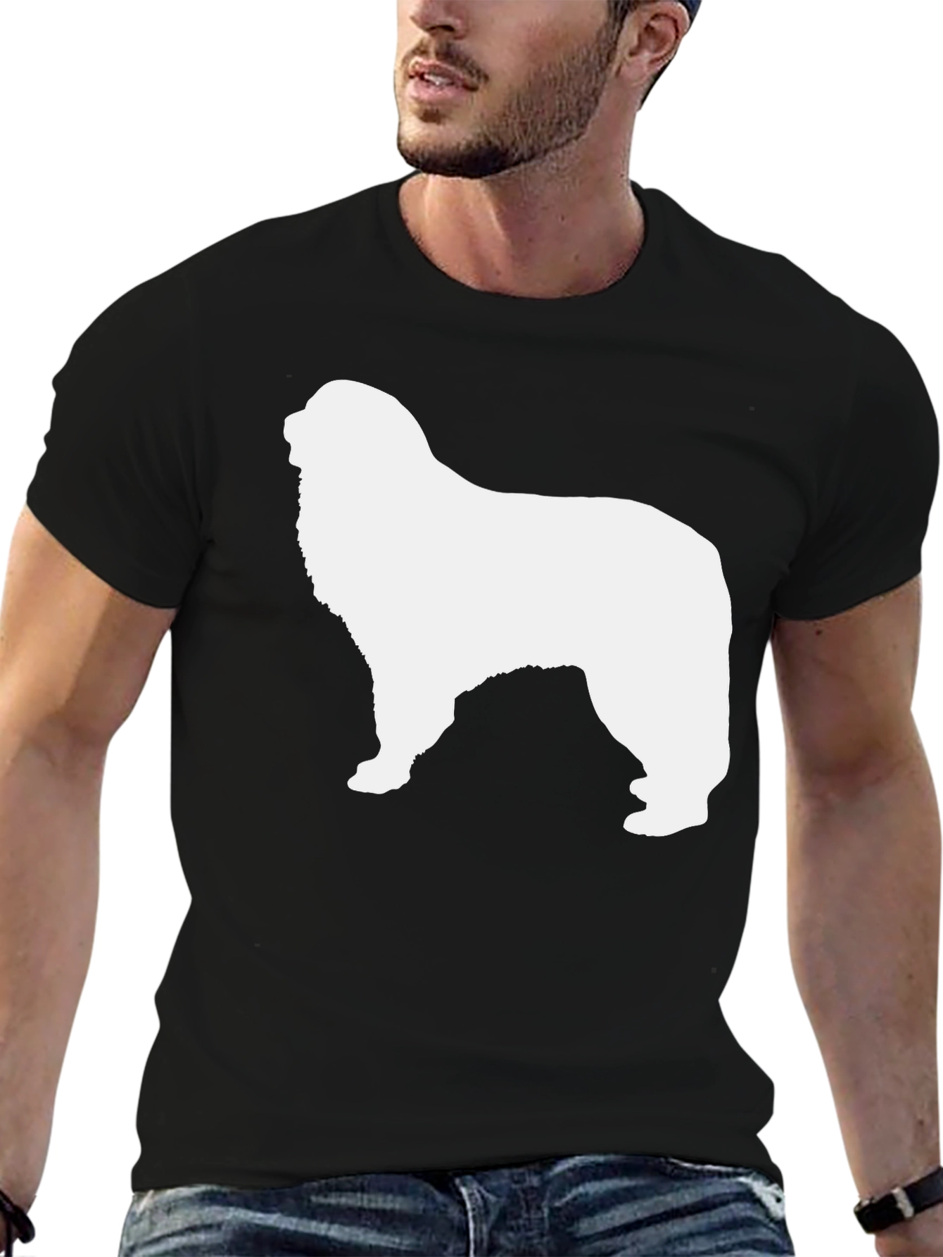 Black Dog Silhouette Black T-Shirt view 6