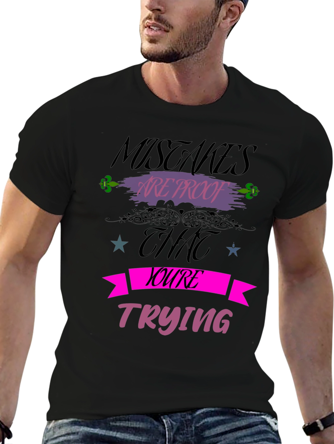 Black Mistakes Are Proof T-Shirt, Motivational Graphic Tee view 6