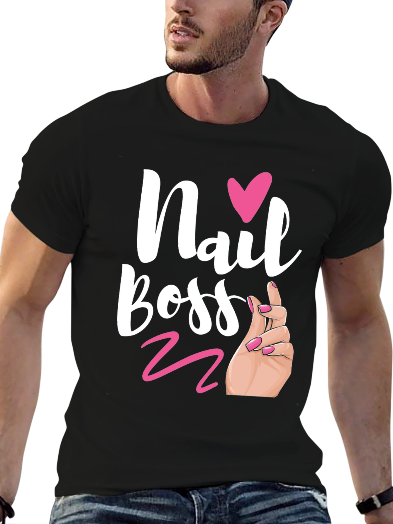 Black Nail Boss Graphic Tee - Salon Shirt view 6