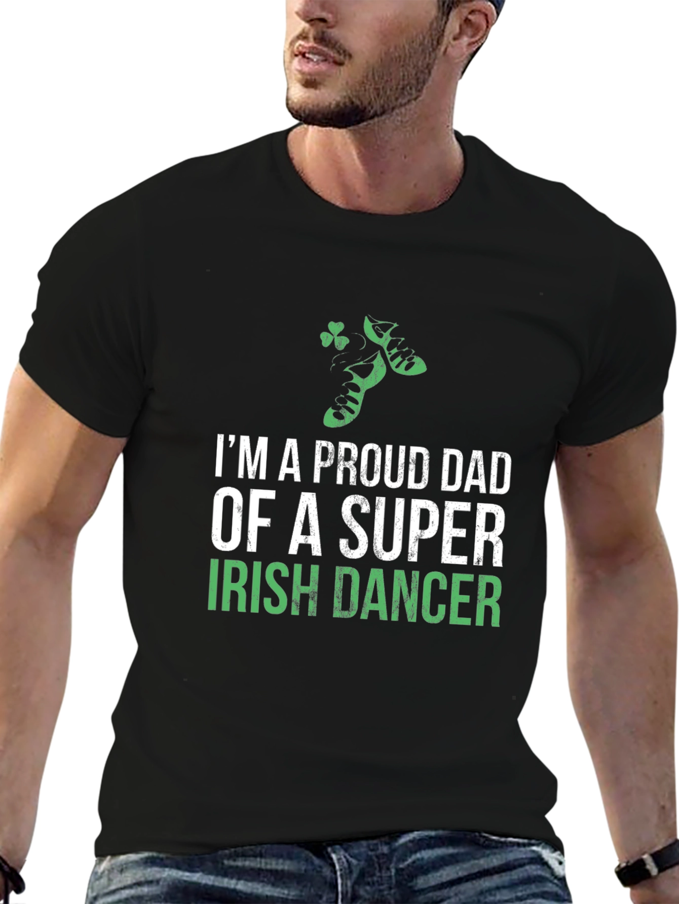 Black Proud Dad Irish Dancer T-Shirt - St. Patrick's Day view 6