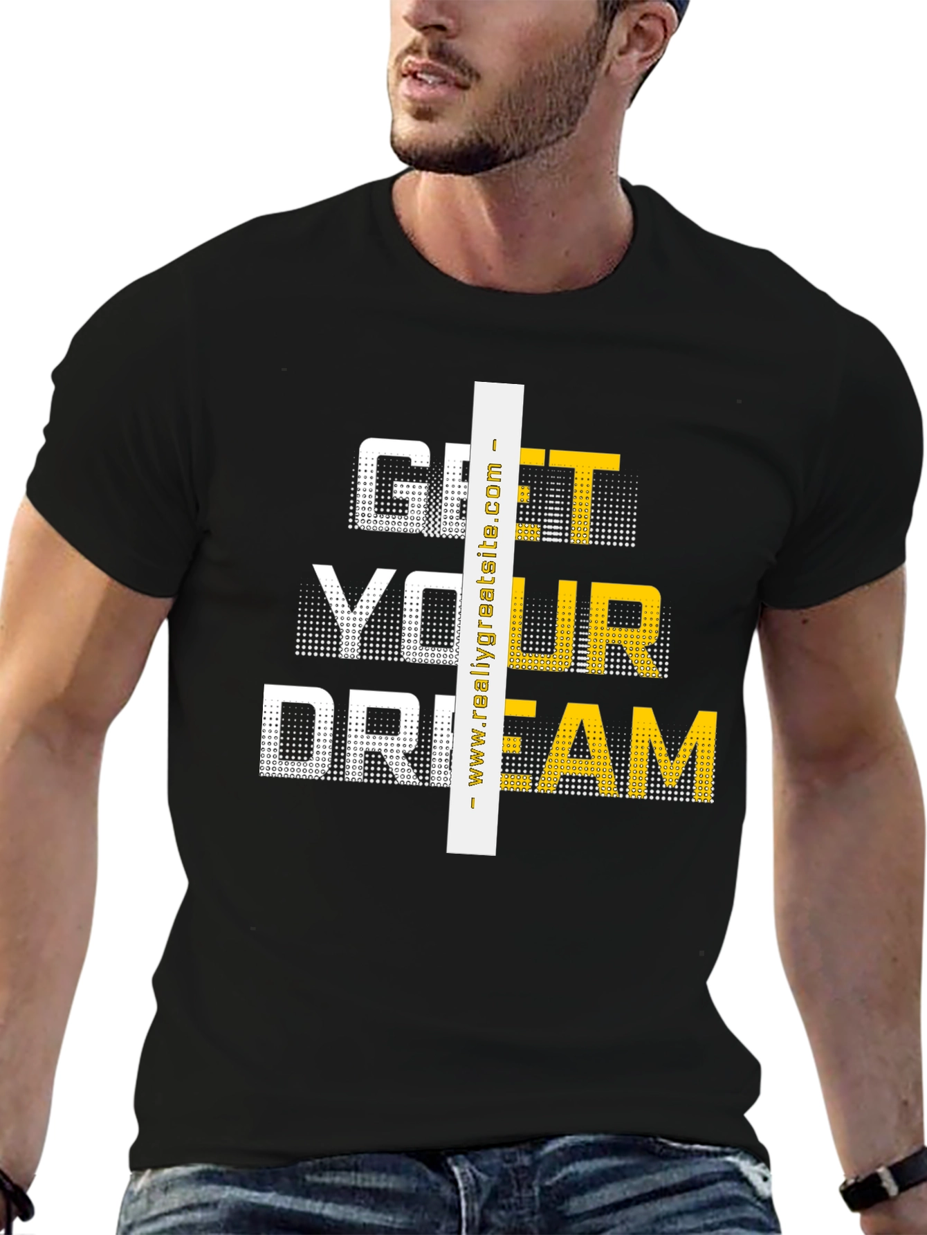 Black Get Your Dream Graphic Tee - Black Casual T-Shirt view 6