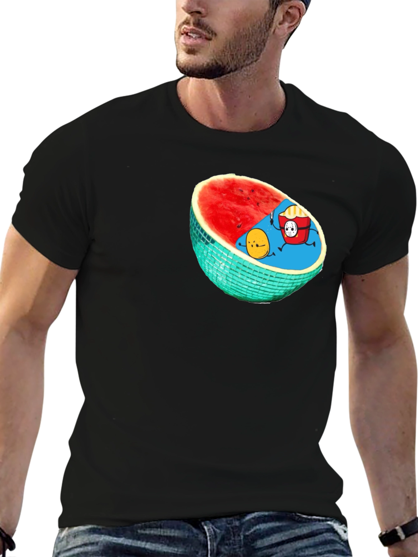 Black Fun Watermelon T-Shirt view 6
