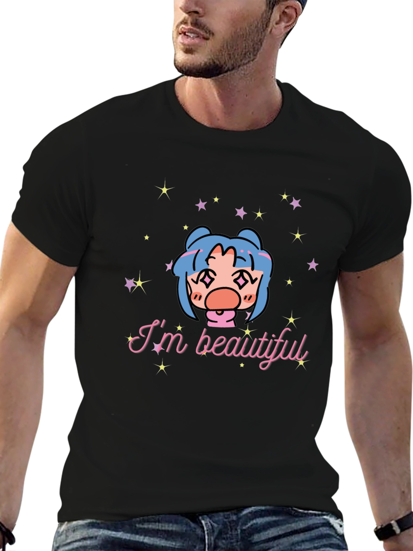 Black I'm Beautiful Graphic T-Shirt - Black view 6