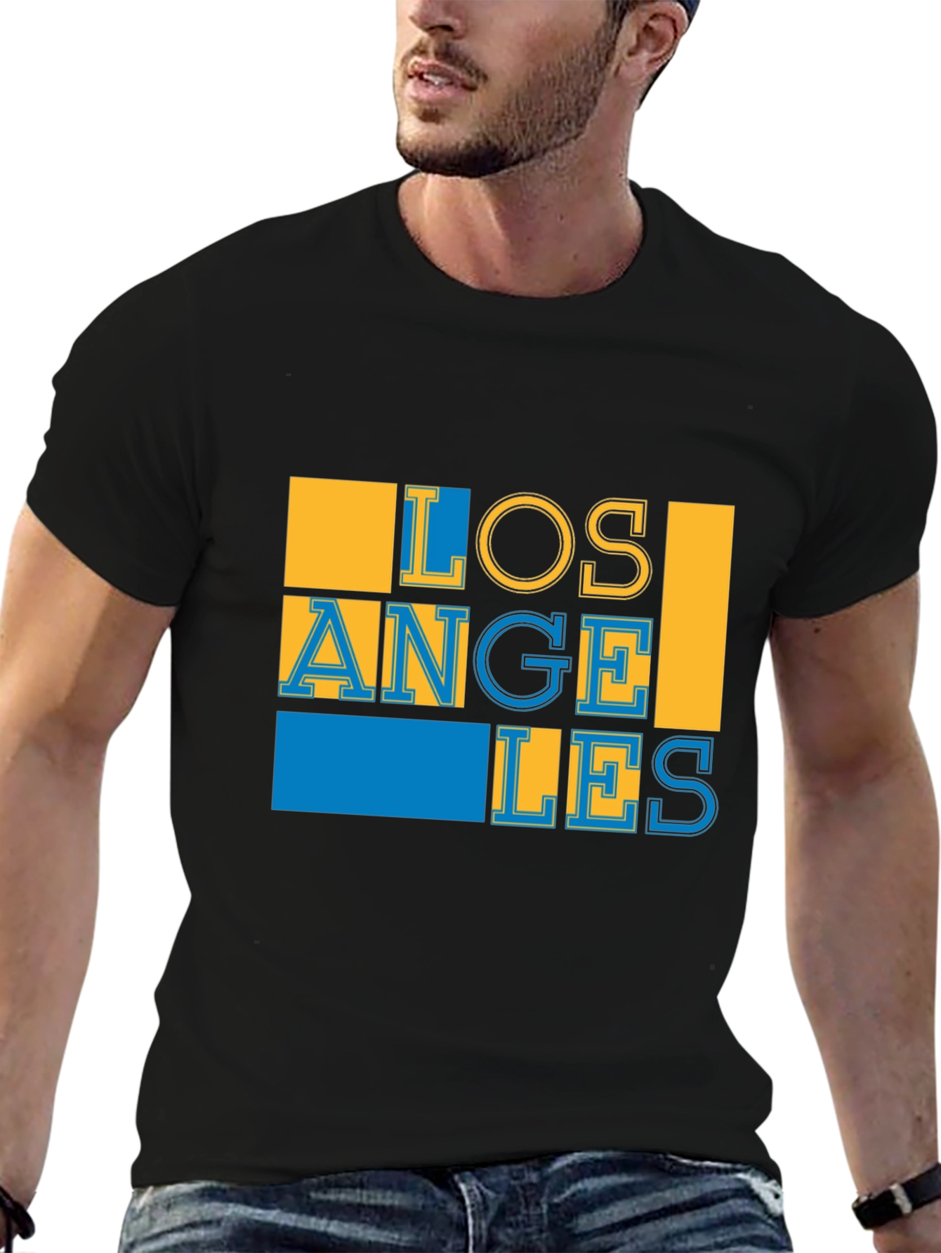 Black Los Angeles Graphic Print Black T-Shirt view 6