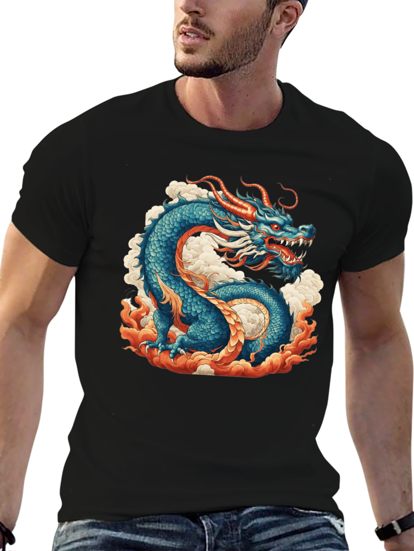 Black Dragon Graphic Tee - Men's Black T-Shirt view 6