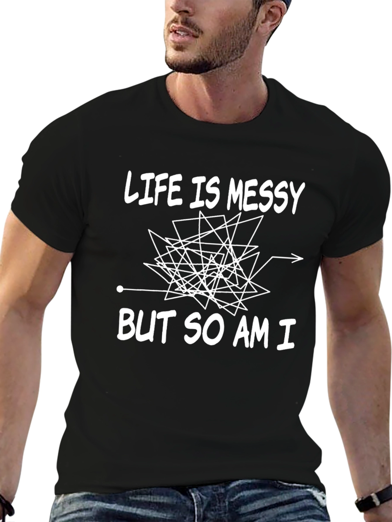 Black Life Is Messy Graphic Tee - Soft Cotton Comfort view 6