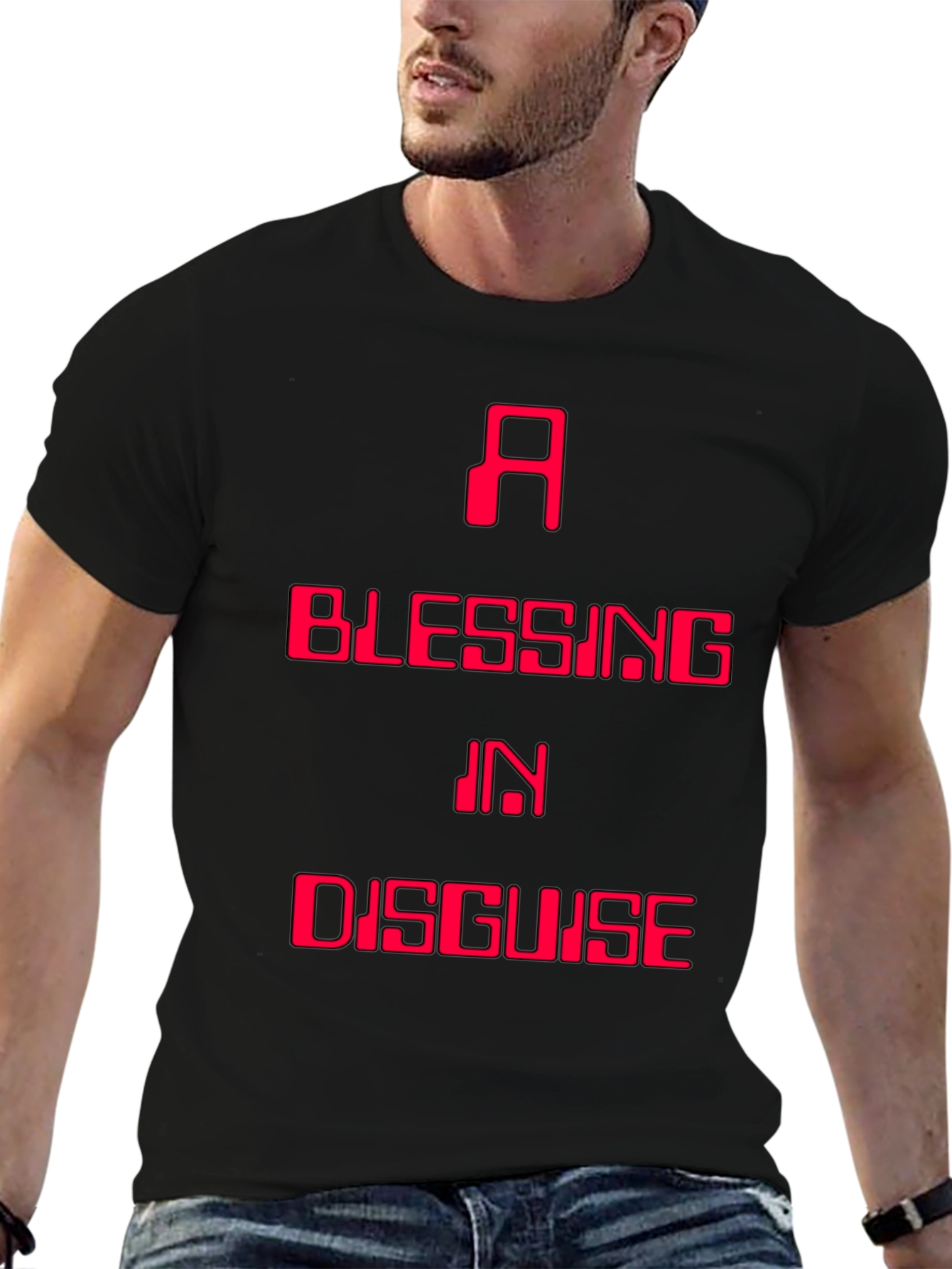 Black A Blessing in Disguise Graphic T-Shirt view 6