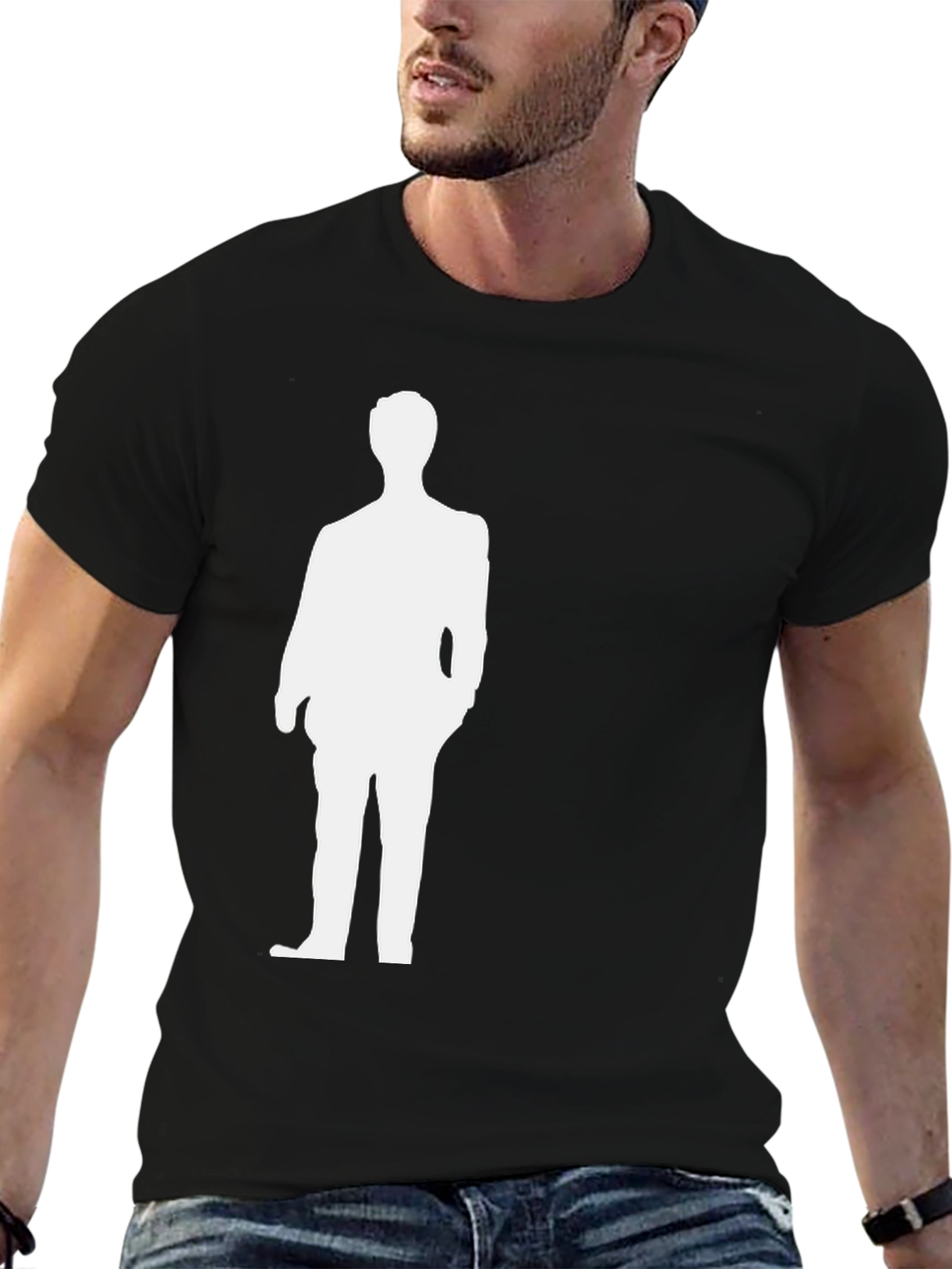 Black Silhouette Suit Graphic Tee - Classic Style view 6