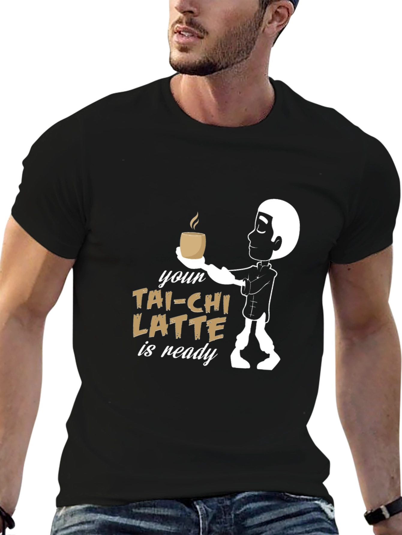 Black Your Tai-Chi Latte is Ready T-Shirt view 6