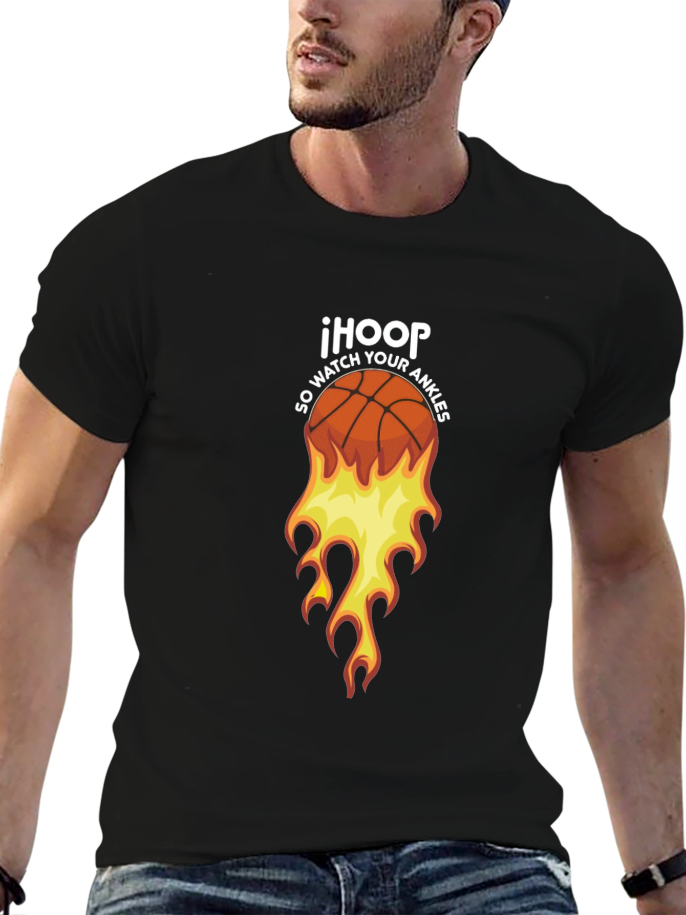 Black IHOOP Basketball Graphic Tee - So Watch Your Ankles! view 6