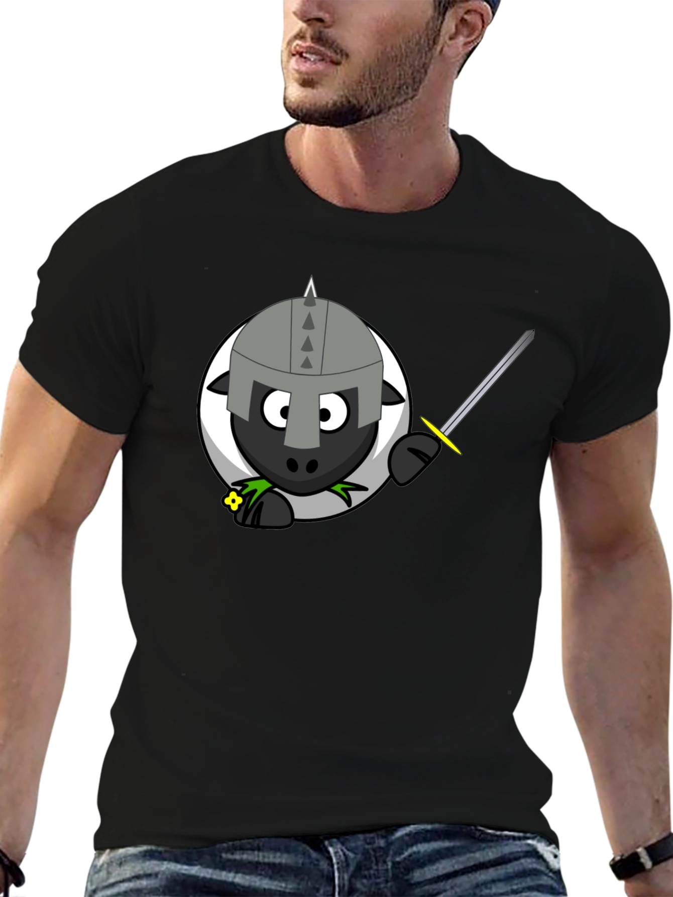 Black Knight Sheep Graphic T-Shirt view 6