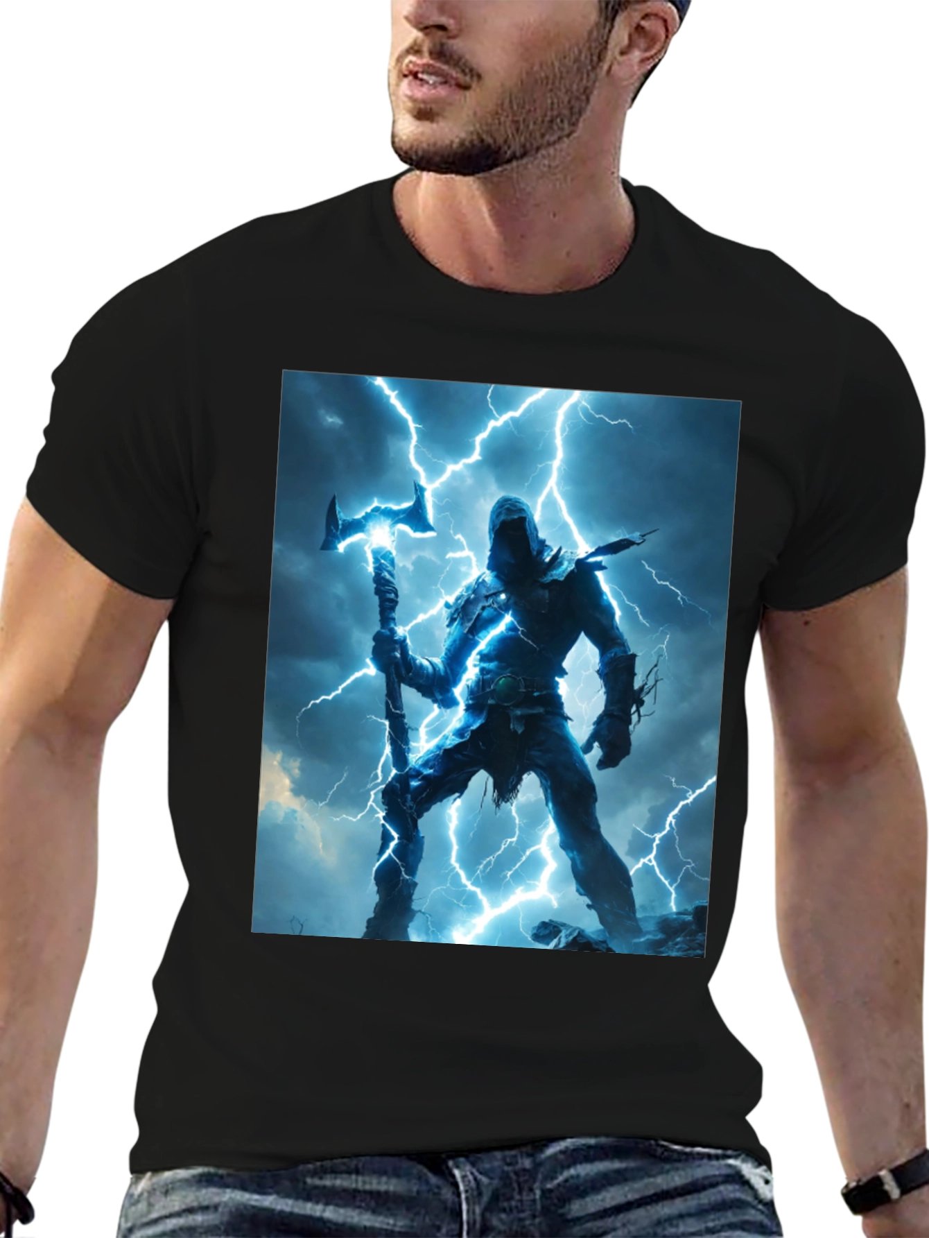 Black Lightning Warrior Graphic Tee view 6
