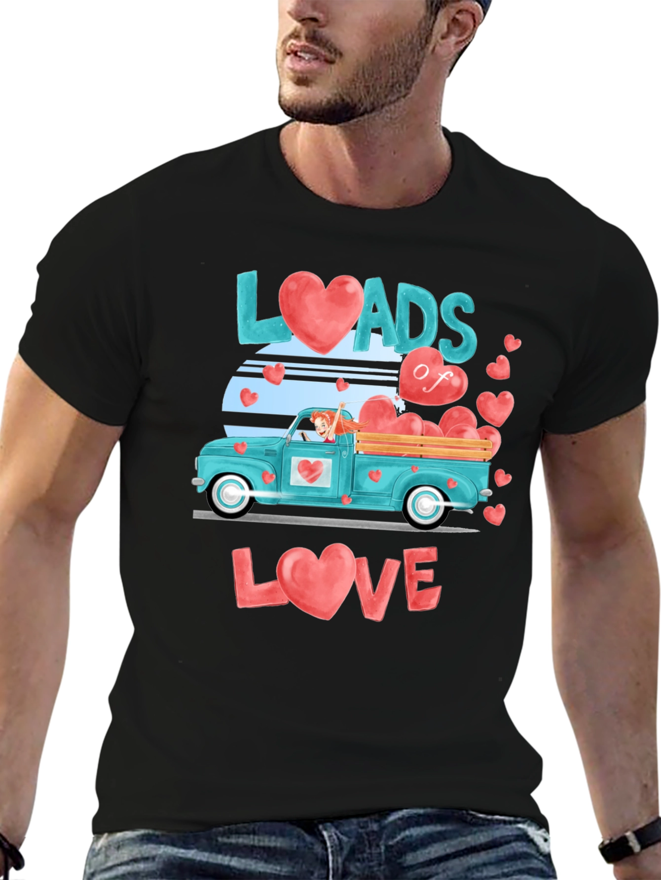 Black Loads of Love Valentine's Day Graphic Tee view 6