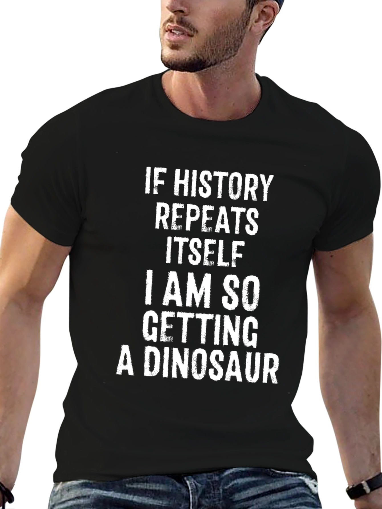 Black Funny Dinosaur T-Shirt - History Humor Tee view 6