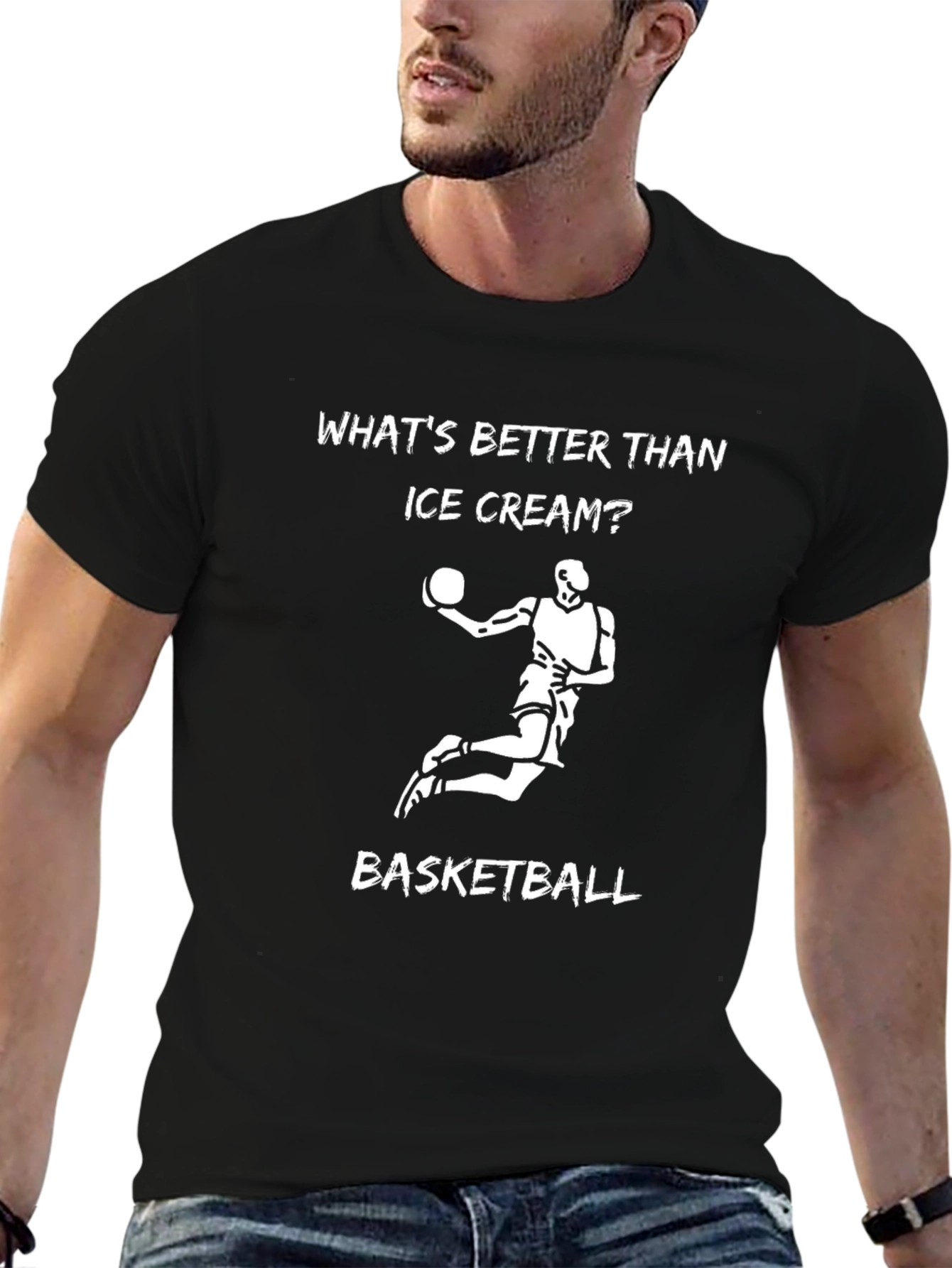 Black Basketball is Better Than Ice Cream T-Shirt view 6