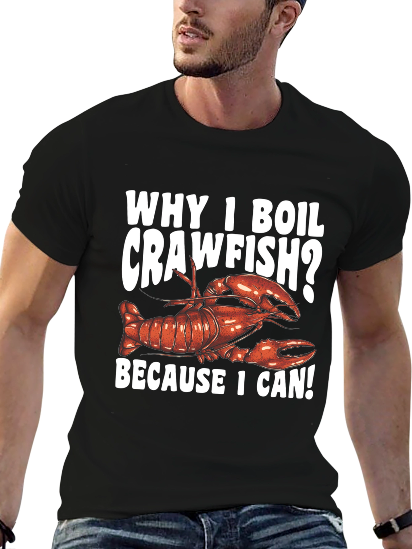 Black Crawfish Boil T-Shirt - Because I Can! view 6
