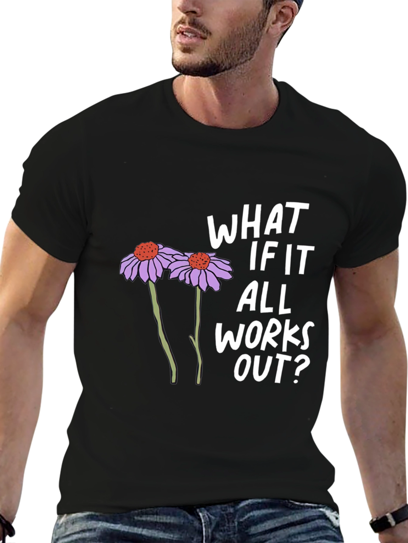 Black What If It All Works Out? Graphic Tee view 6