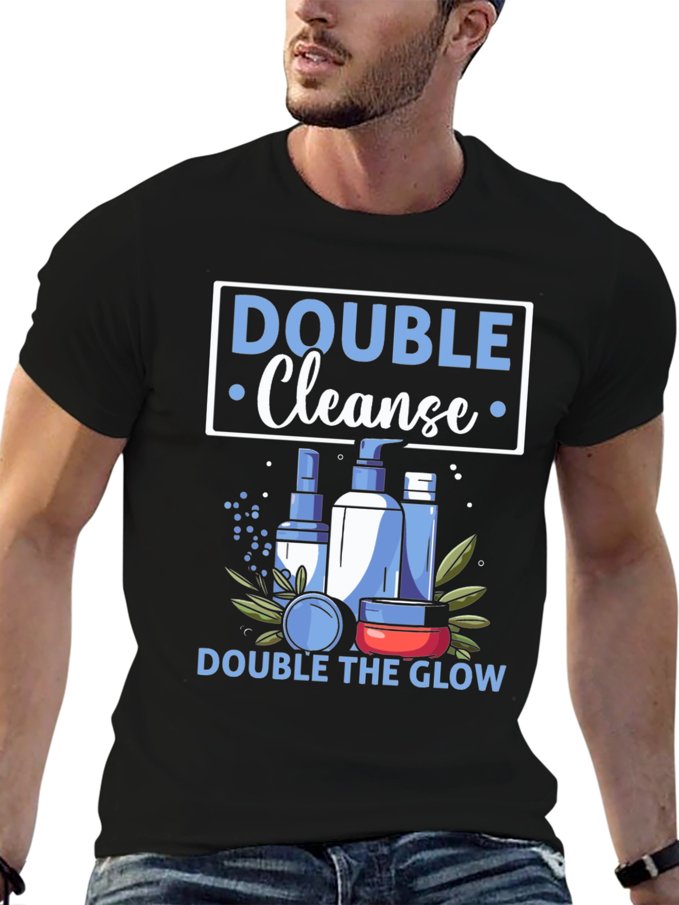 Black Double Cleanse Graphic Tee - For Radiant Skin! view 6
