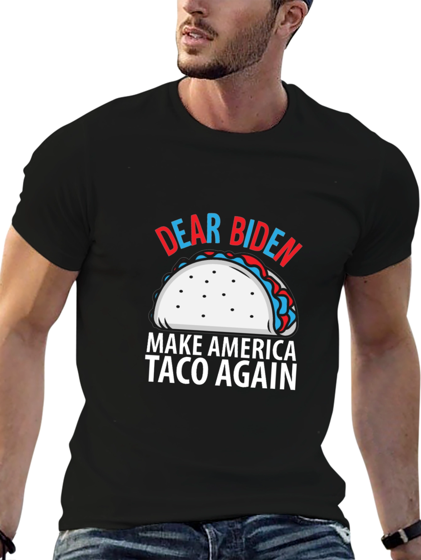 Black Dear Biden Make America Taco Again T-Shirt view 6