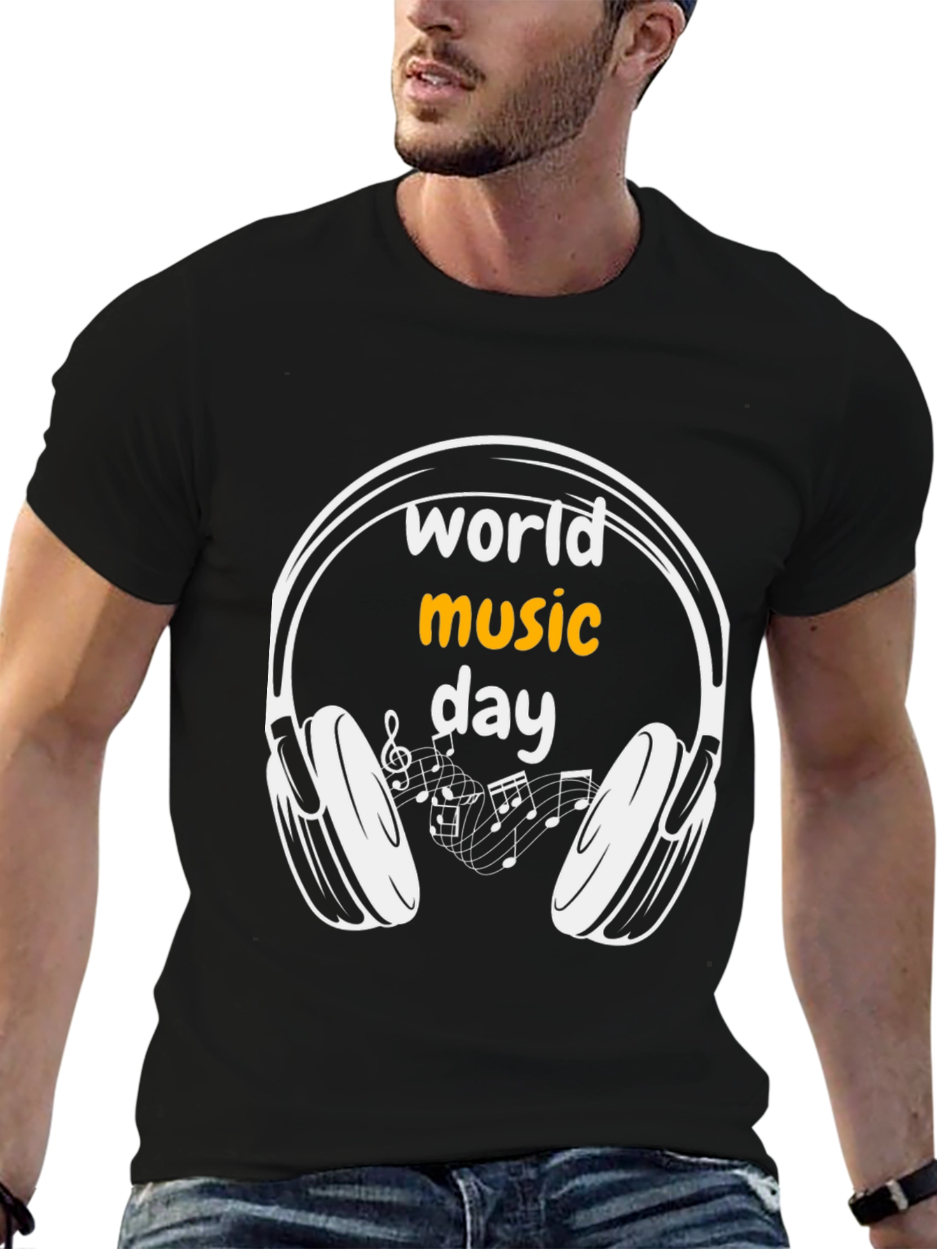 Black World Music Day Graphic Tee view 6