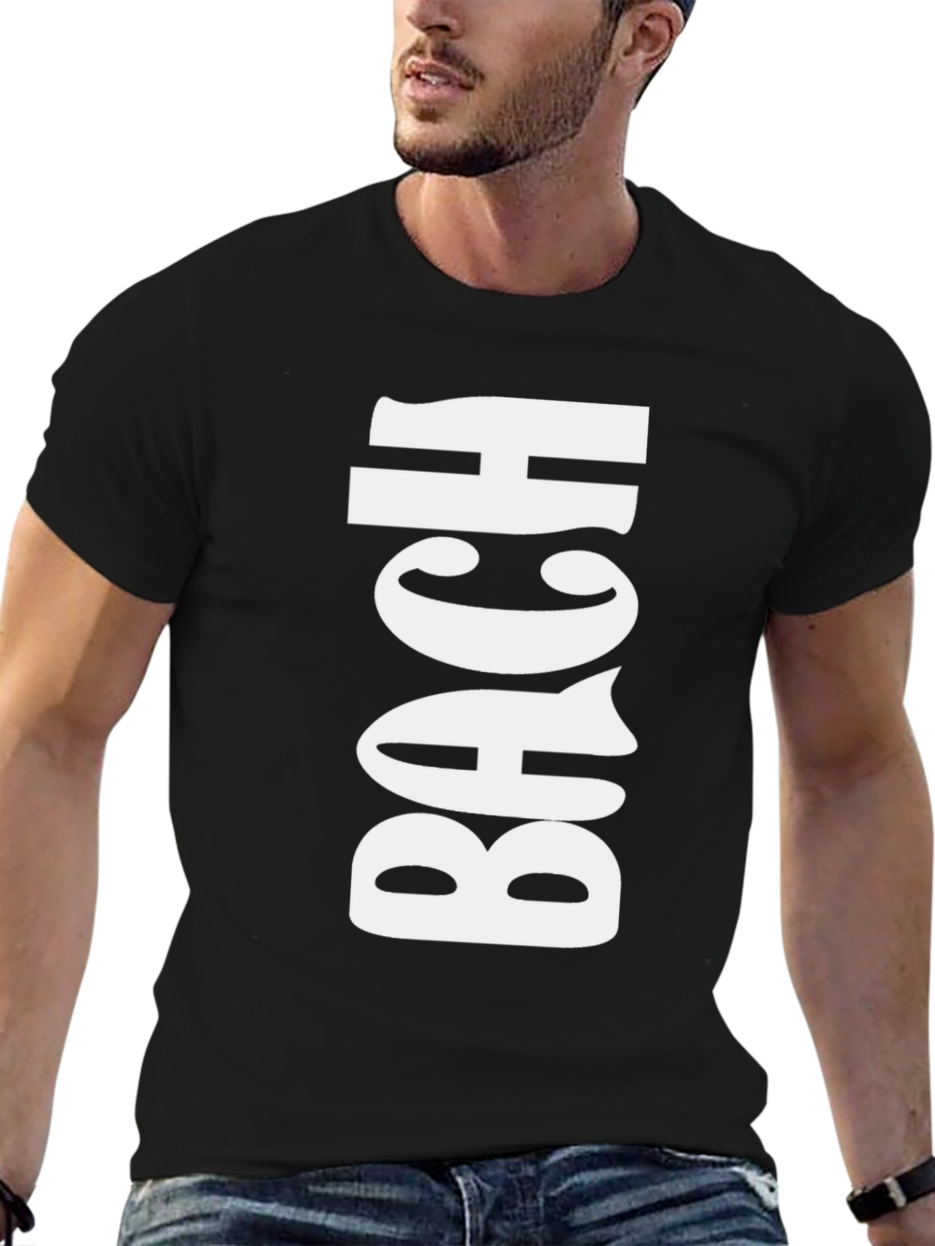 Black BACH Black Graphic Tee - Bold Statement T-Shirt view 6